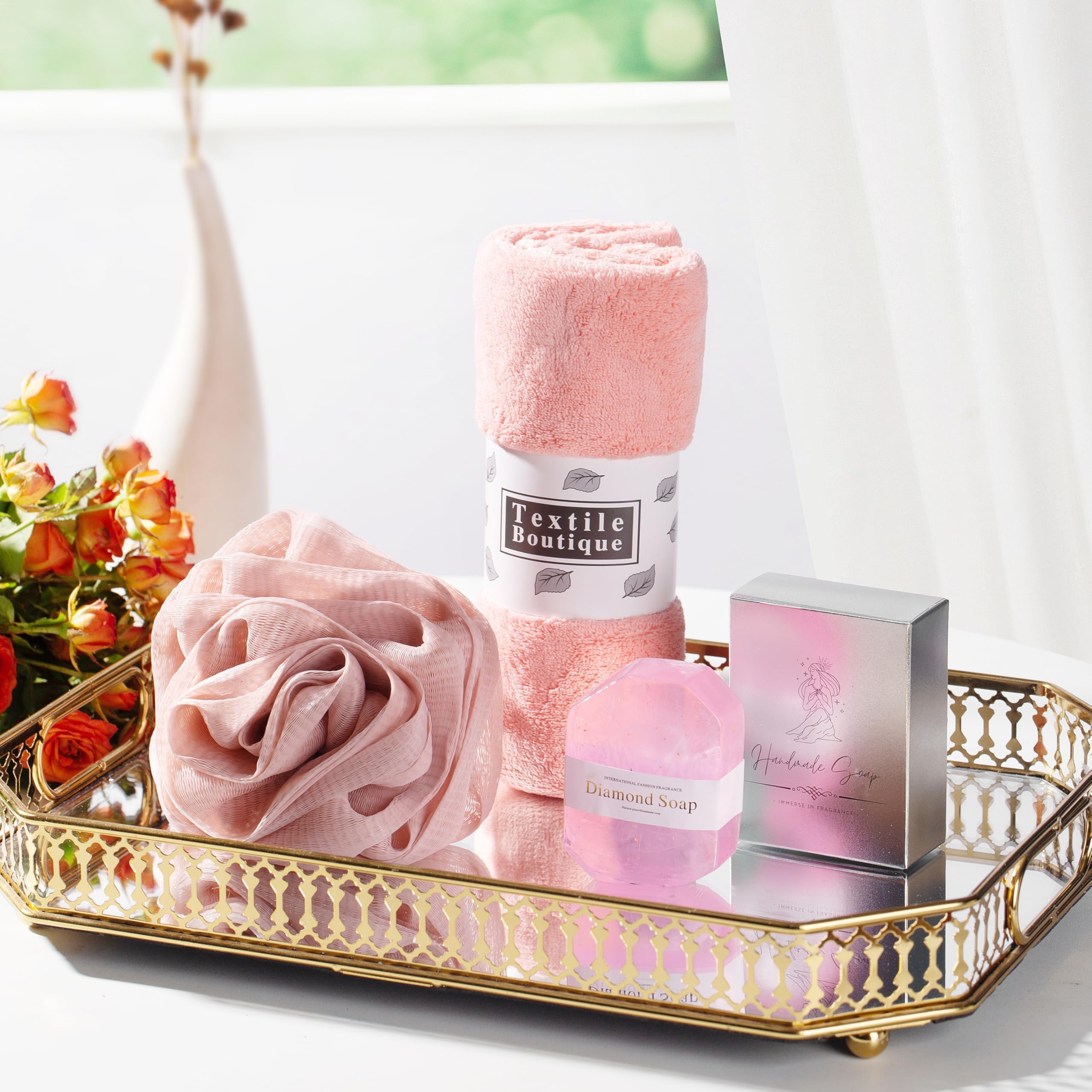 Coffret Cadeau Femme Bien-Être – Plaid Doux, Mug Isotherme, Bougie Parfumée, Savon Rose, — vue 6
