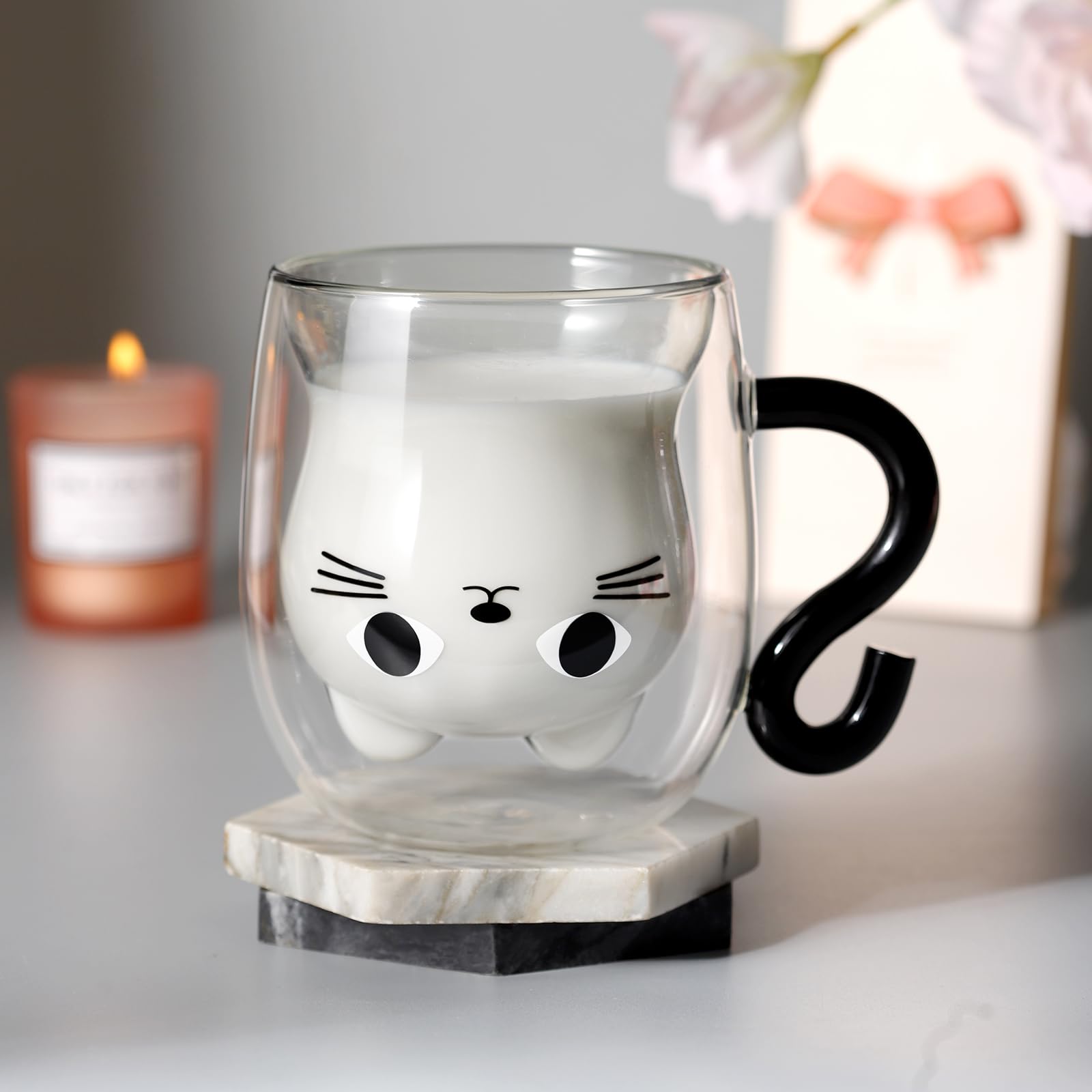 Qinhai Tasse Chat Coffret Femme Cadeau, Cadeau de Noël Original — vue 2