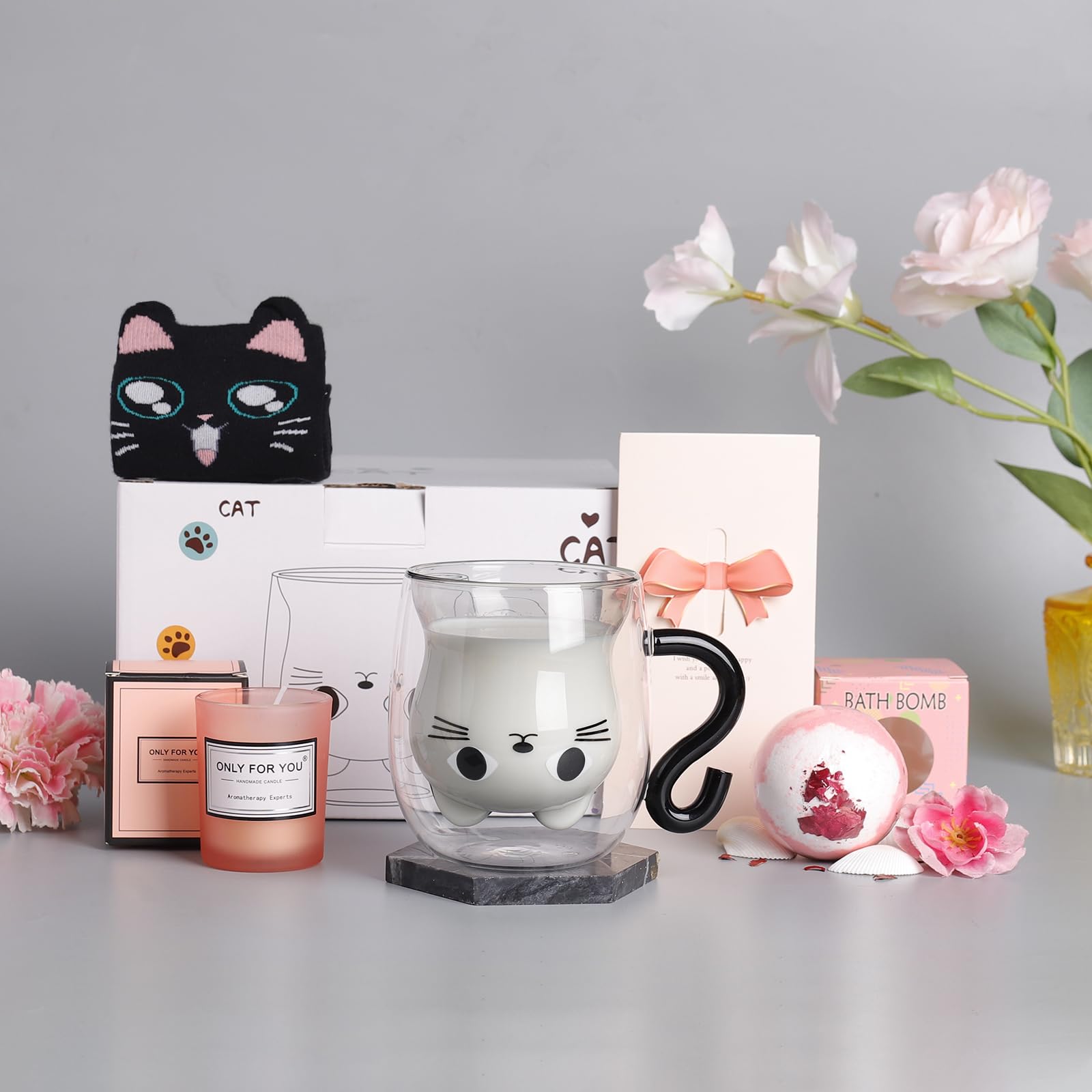 Qinhai Tasse Chat Coffret Femme Cadeau, Cadeau de Noël Original — vue 6