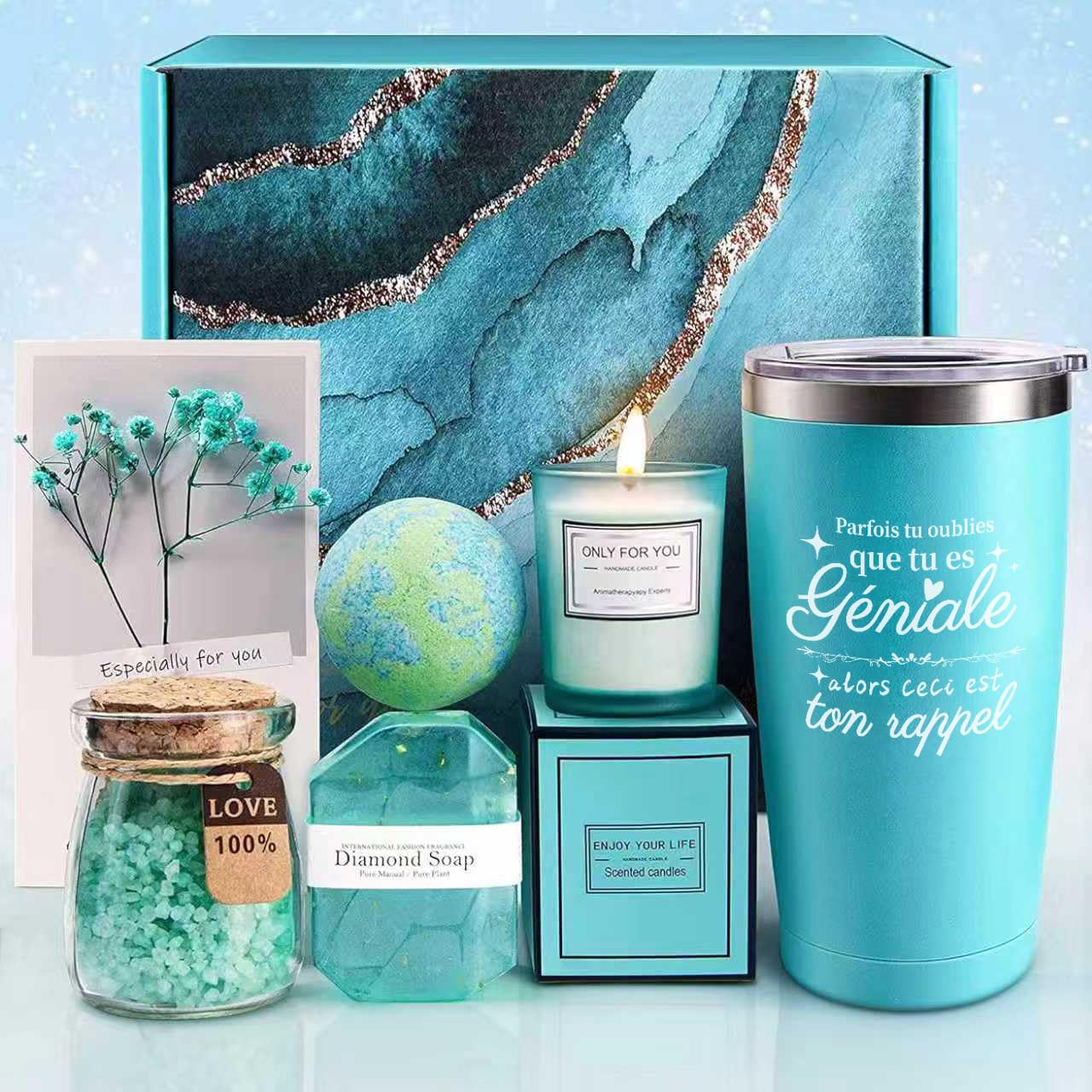 Cadeau Femme Original Utile, Cadeau Anniversaire, Coffret Cadeau Femme avec Bougie