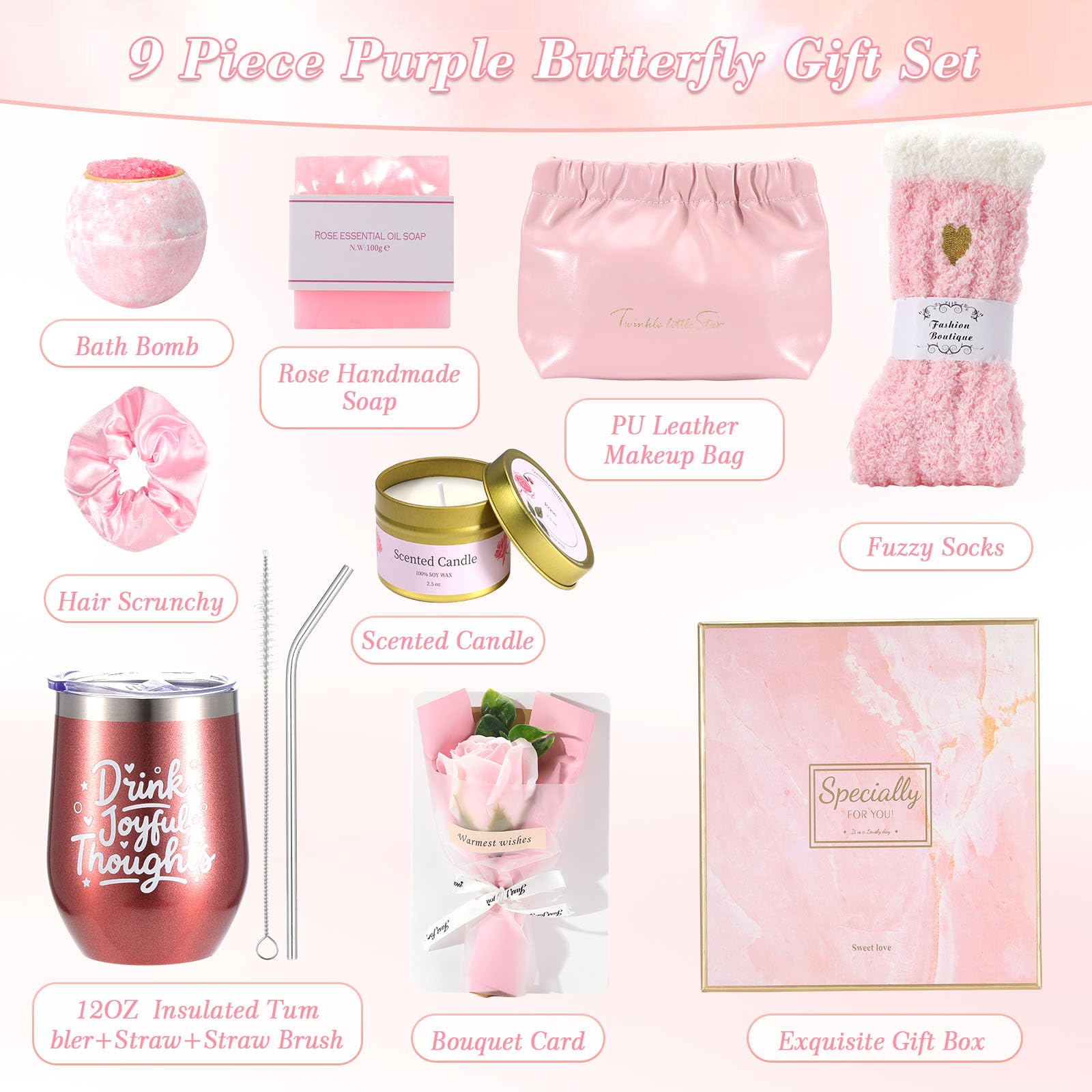 Coffret Cadeau Femme, Cadeau Femme Anniversaire Original Rose — vue 3