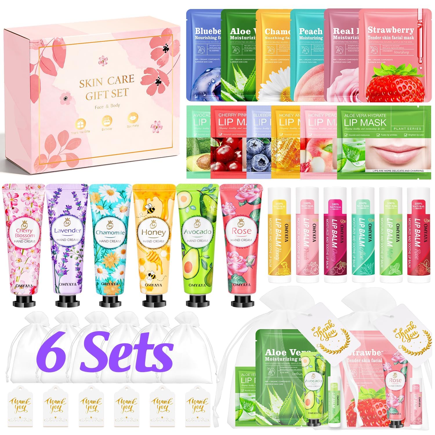 Masque Visage Coffret Cadeau Femme, Coffret Beauté femme con Face Mask, Crème pour les