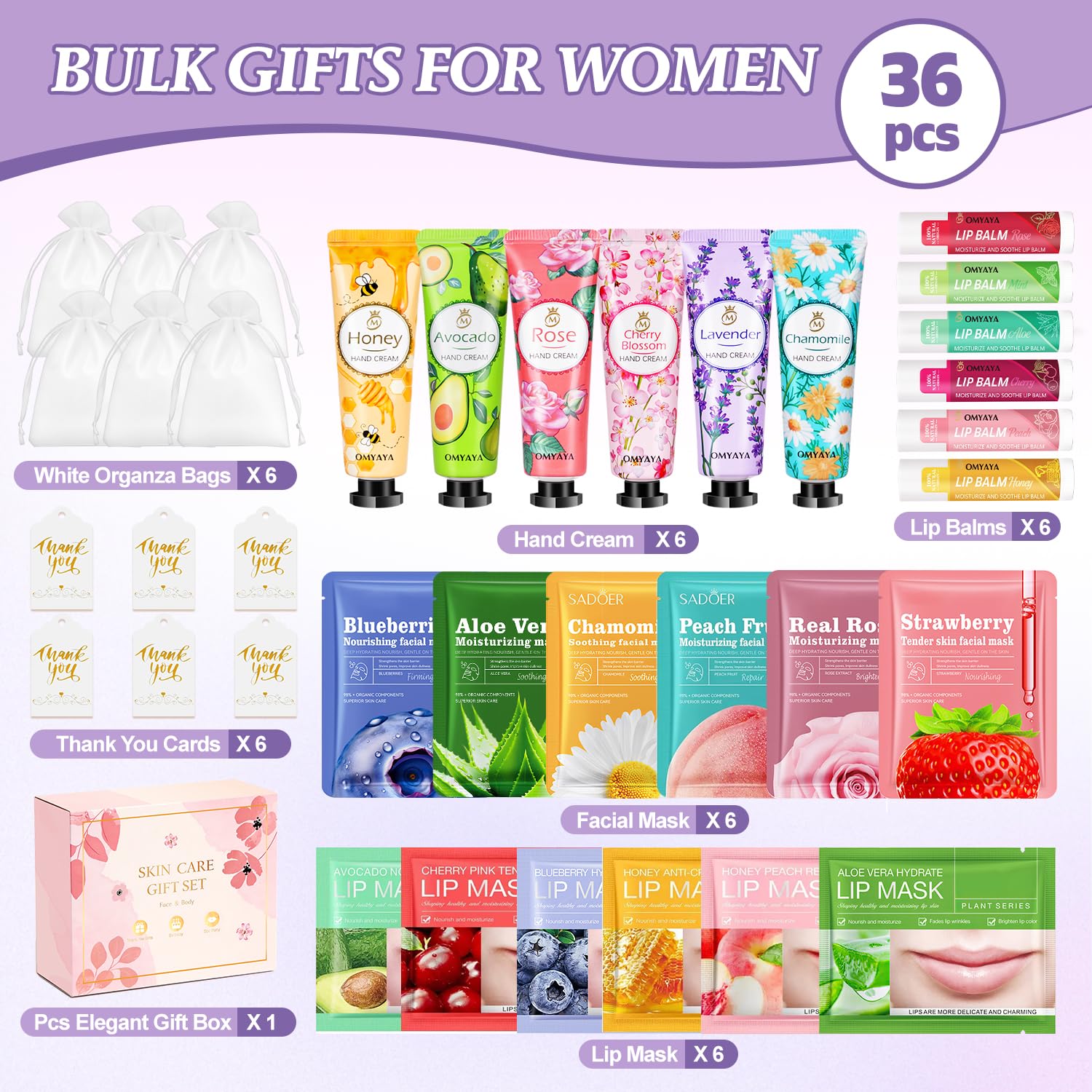 Masque Visage Coffret Cadeau Femme, Coffret Beauté femme con Face Mask, Crème pour les — vue 2