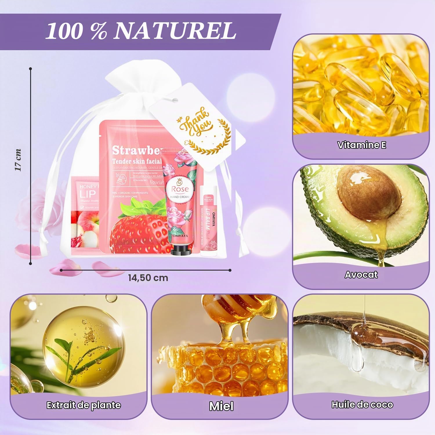 Masque Visage Coffret Cadeau Femme, Coffret Beauté femme con Face Mask, Crème pour les — vue 5