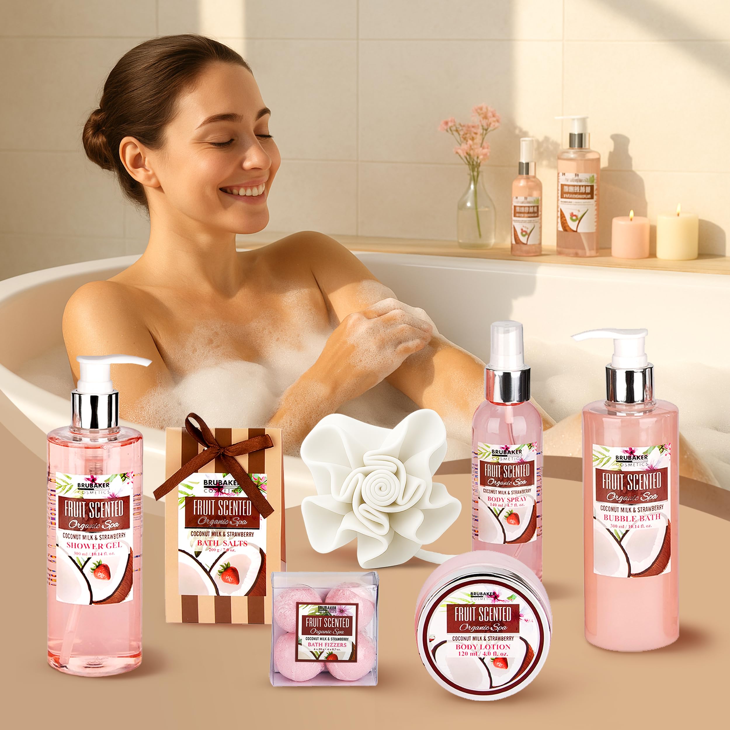 BRUBAKER Cosmetics - Coffret de bain & douche - Noix de coco / Fraise — vue 3