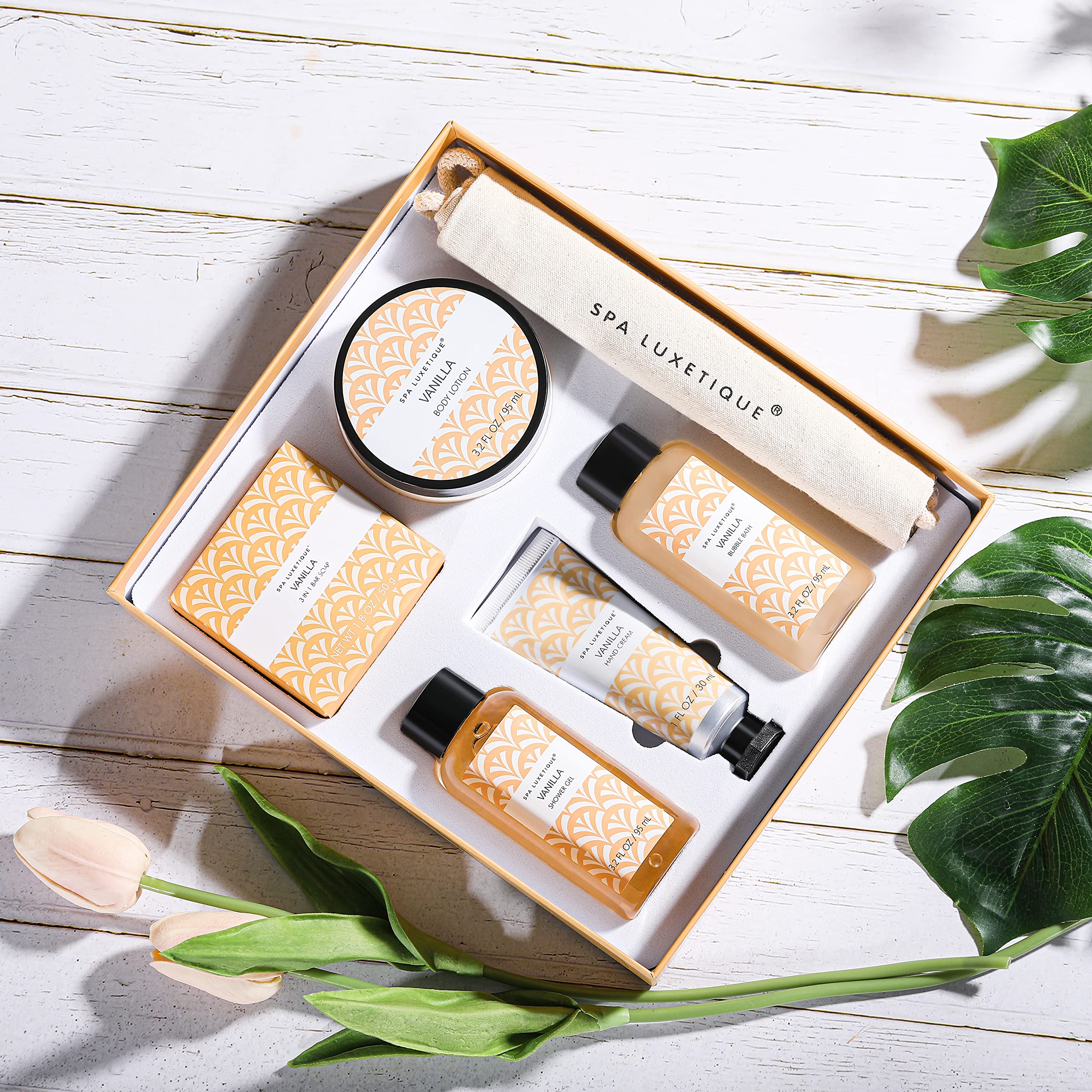 Spa Luxetique Coffret Cadeau Femme, 6PC Vanille Coffret Beauté Femme Compris Gel Douche, — vue 4