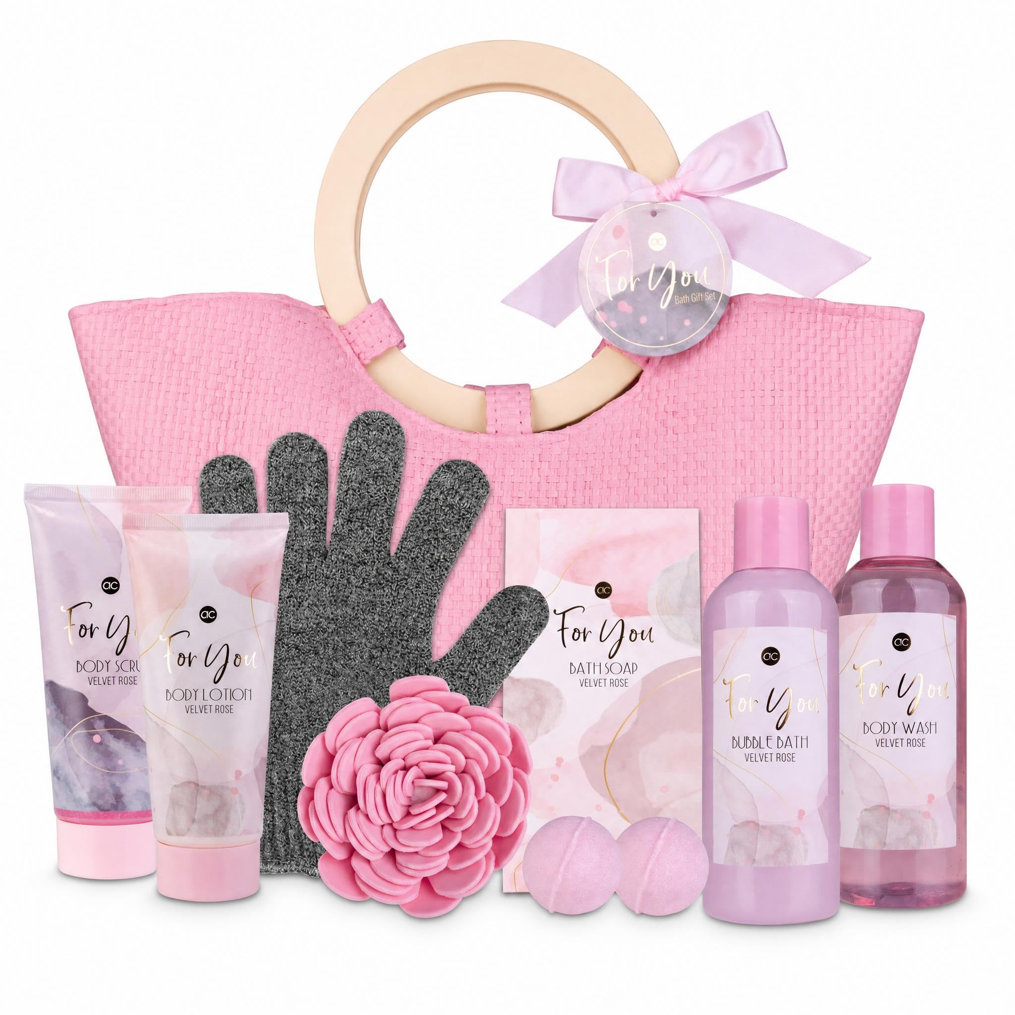 Accentra set de bain PINK ROSE en sac à main Velvet Rose 2 bombes de bain