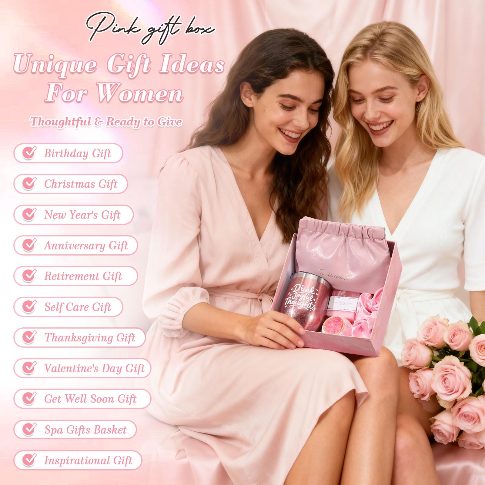 Coffret Cadeau Femme, Cadeau Femme Anniversaire Original Rose — vue 9