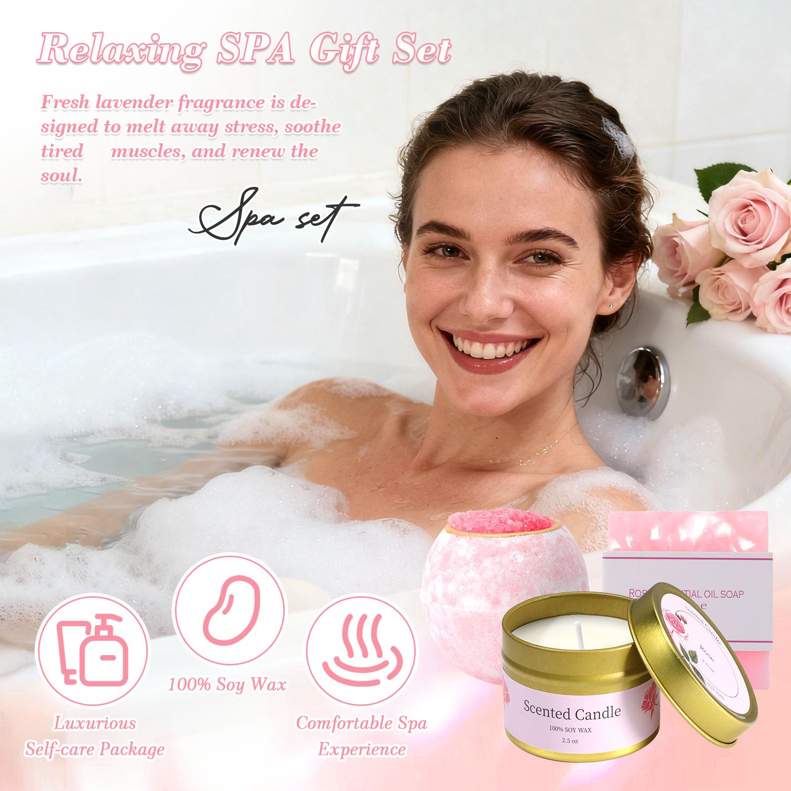 Coffret Cadeau Femme, Cadeau Femme Anniversaire Original Rose — vue 8