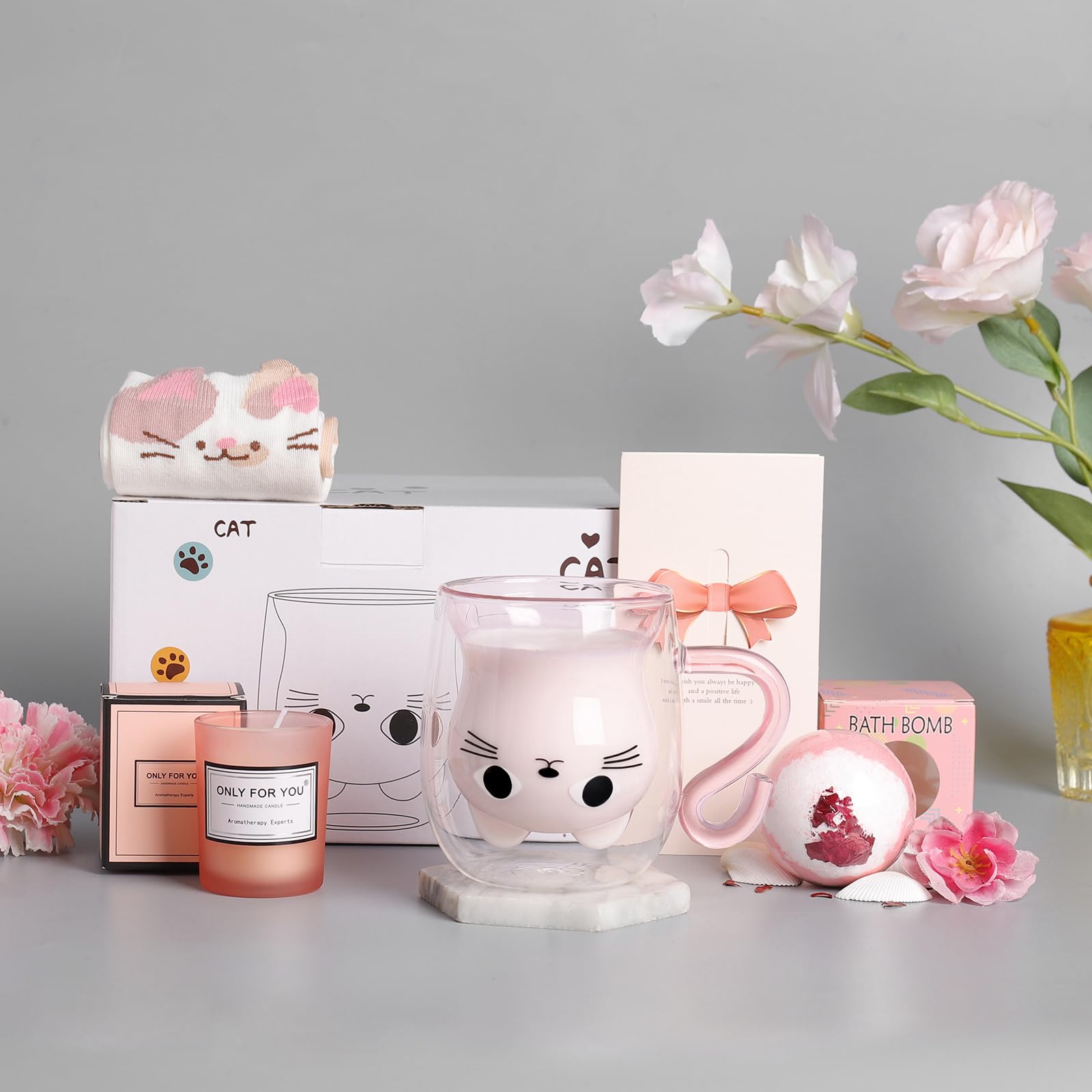 Qinhai Tasse Chat Coffret Femme Cadeau, Cadeau de Noël Original — vue 6