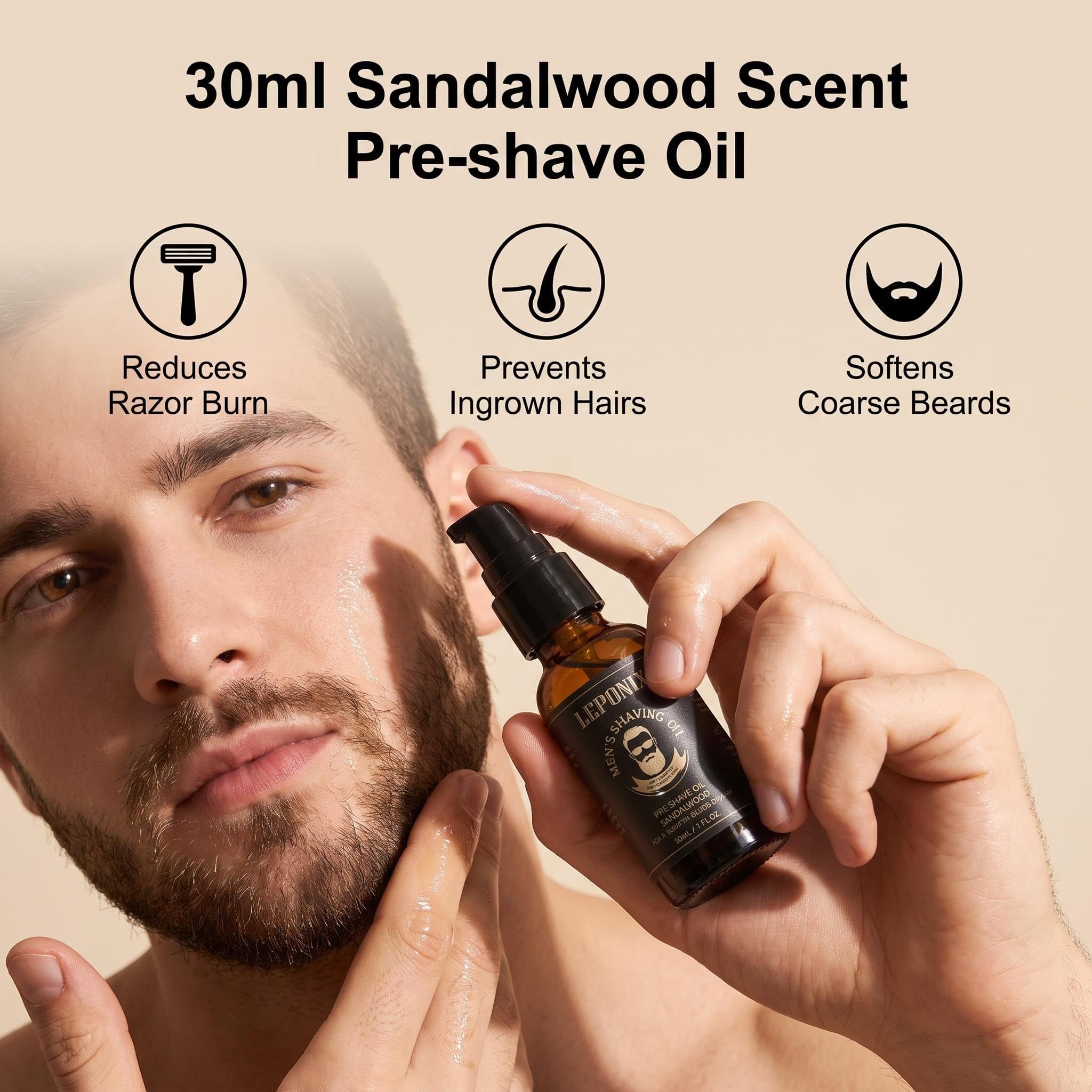 Coffret Rasage Homme avec Rasoir Droit, Pinceau et Bol à Raser — vue 2