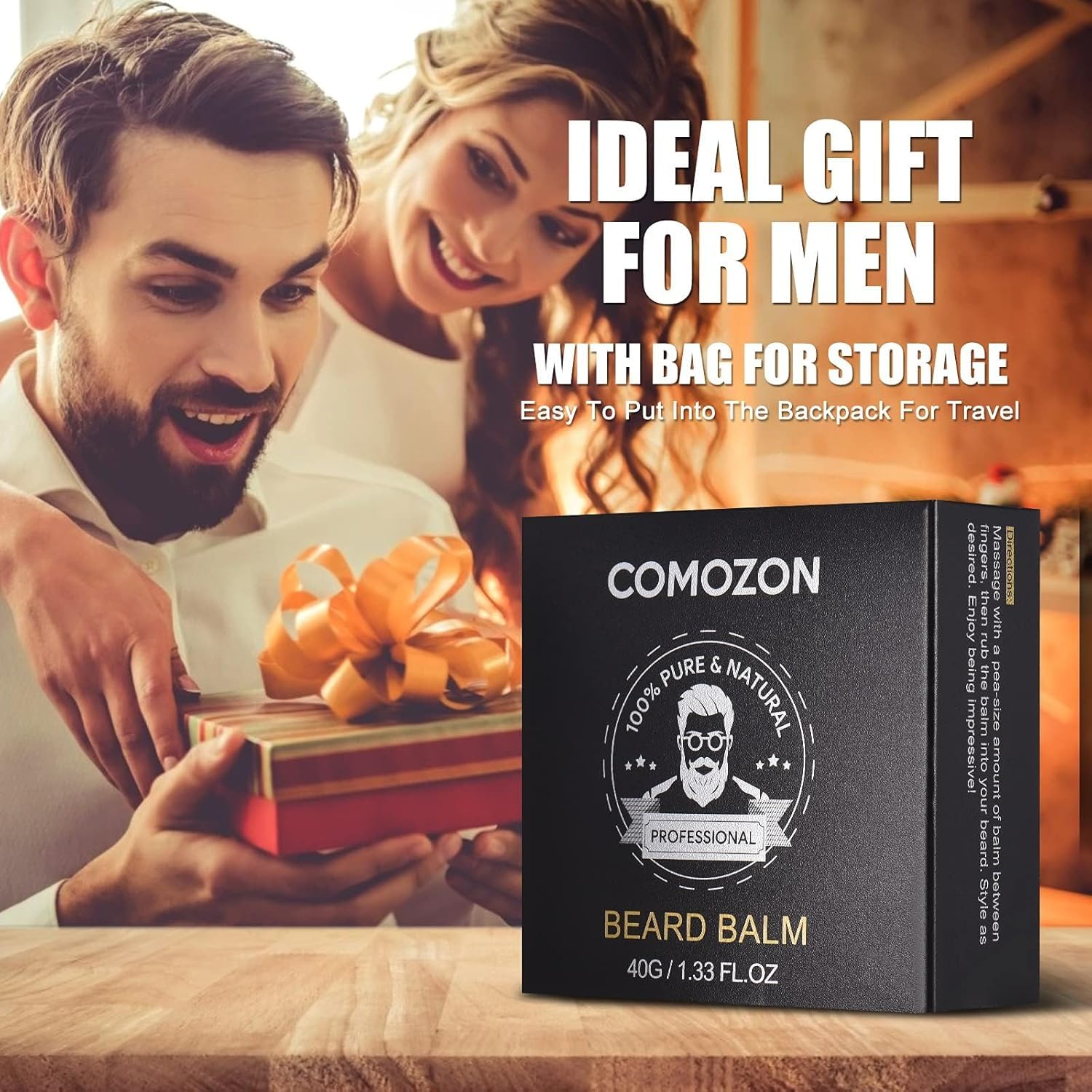 Comozon Kit Barbe Homme Complet 12 en 1, Rasoir, Rouleau Barbe, Lames Barbe — vue 2