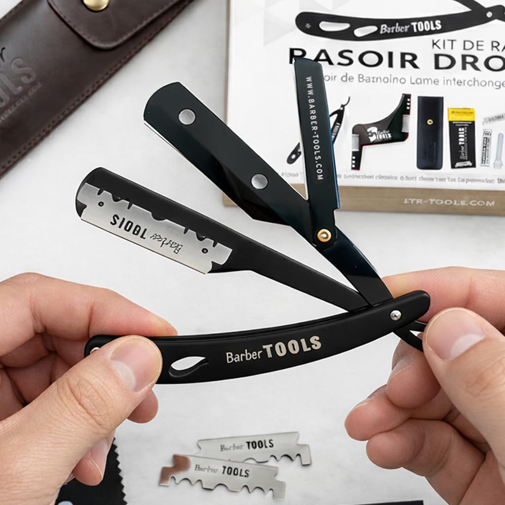 Coffret barbe et rasage pour homme | Rasoir coupe choux, brosse à barbe, peigne à barbe, — vue 6