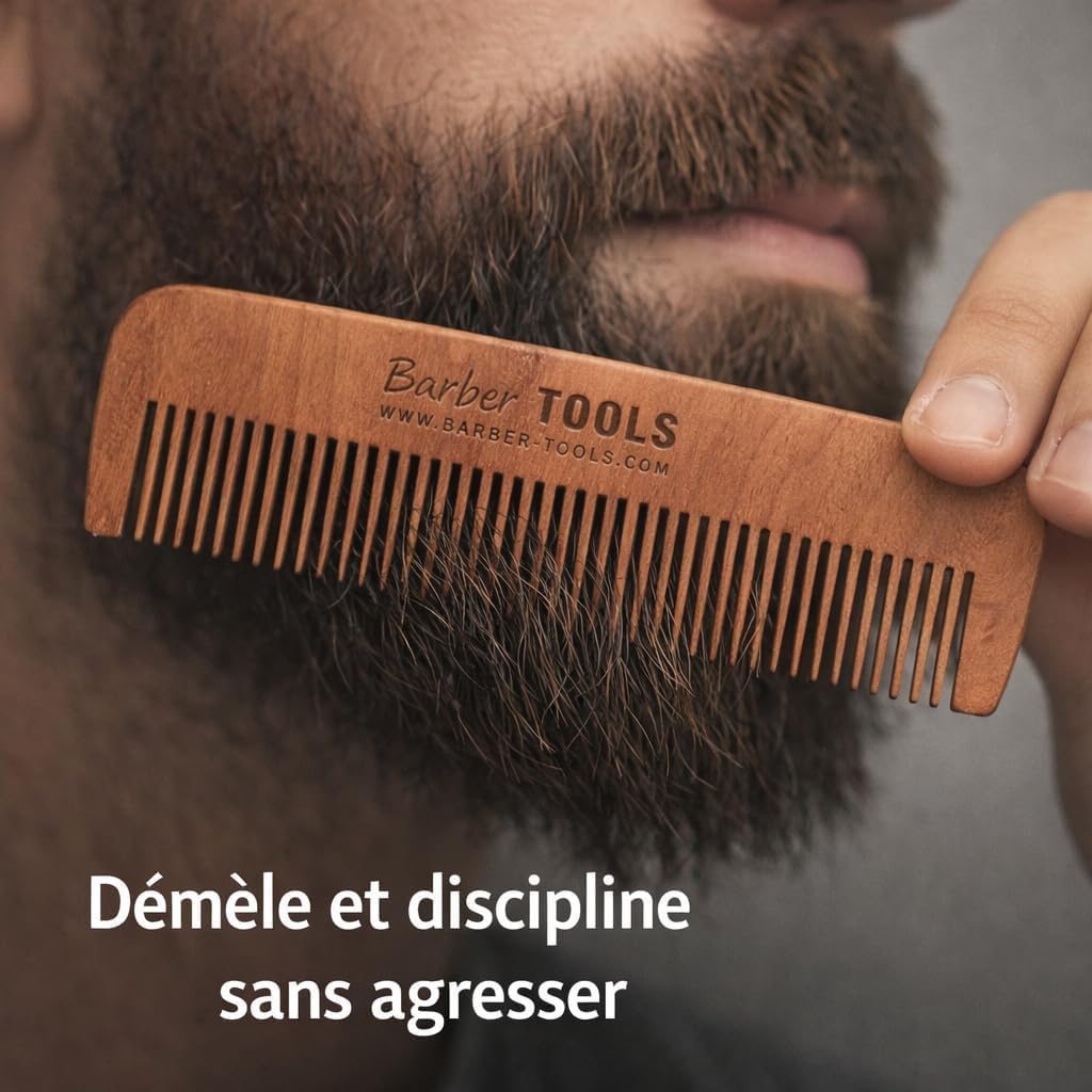 Coffret barbe et rasage pour homme | Rasoir coupe choux, brosse à barbe, peigne à barbe, — vue 5