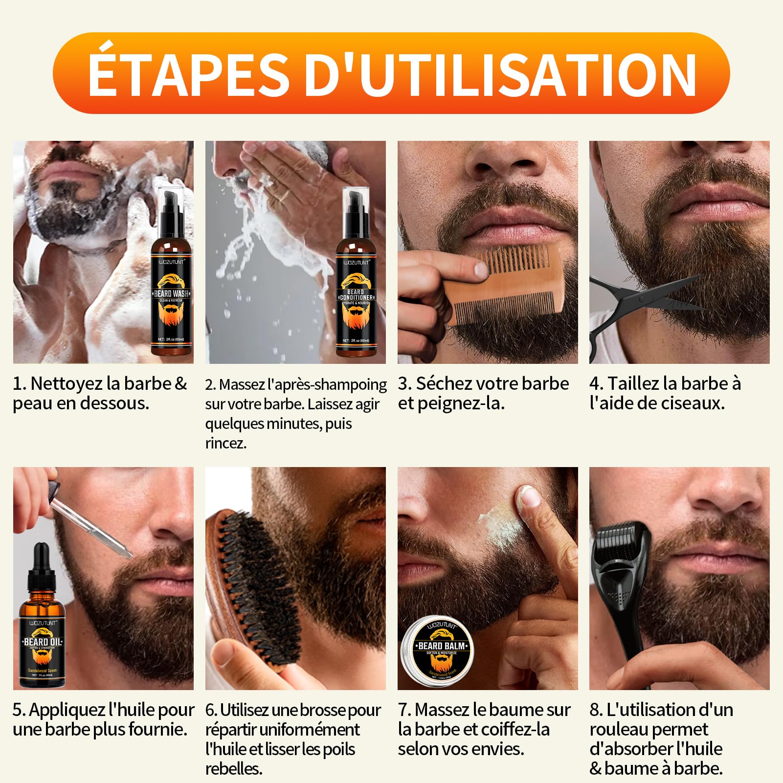 Kit Pousse Barbe Homme Du Nettoyage à L'entretien - Kit Soin Barbe Homme Avec Beard — vue 8