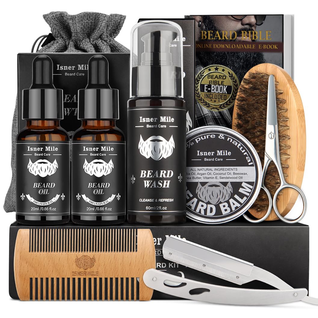 Beard Grooming Kit for Men Care, Christmas Stocking Fillers for Men Him Dad