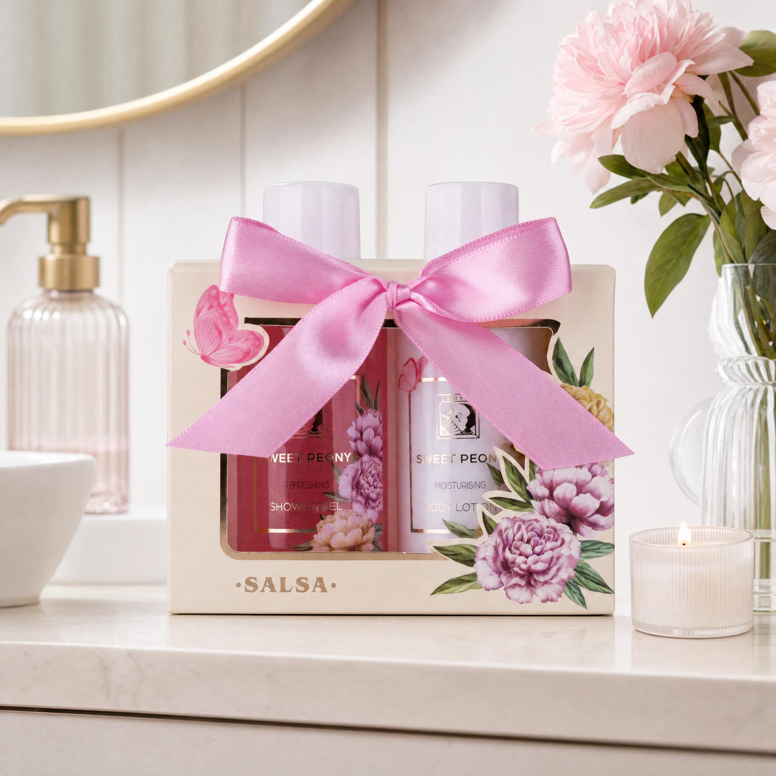 Accentra coffret cadeau SWEET PEONY, gel douche et lait pour le corps — vue 5