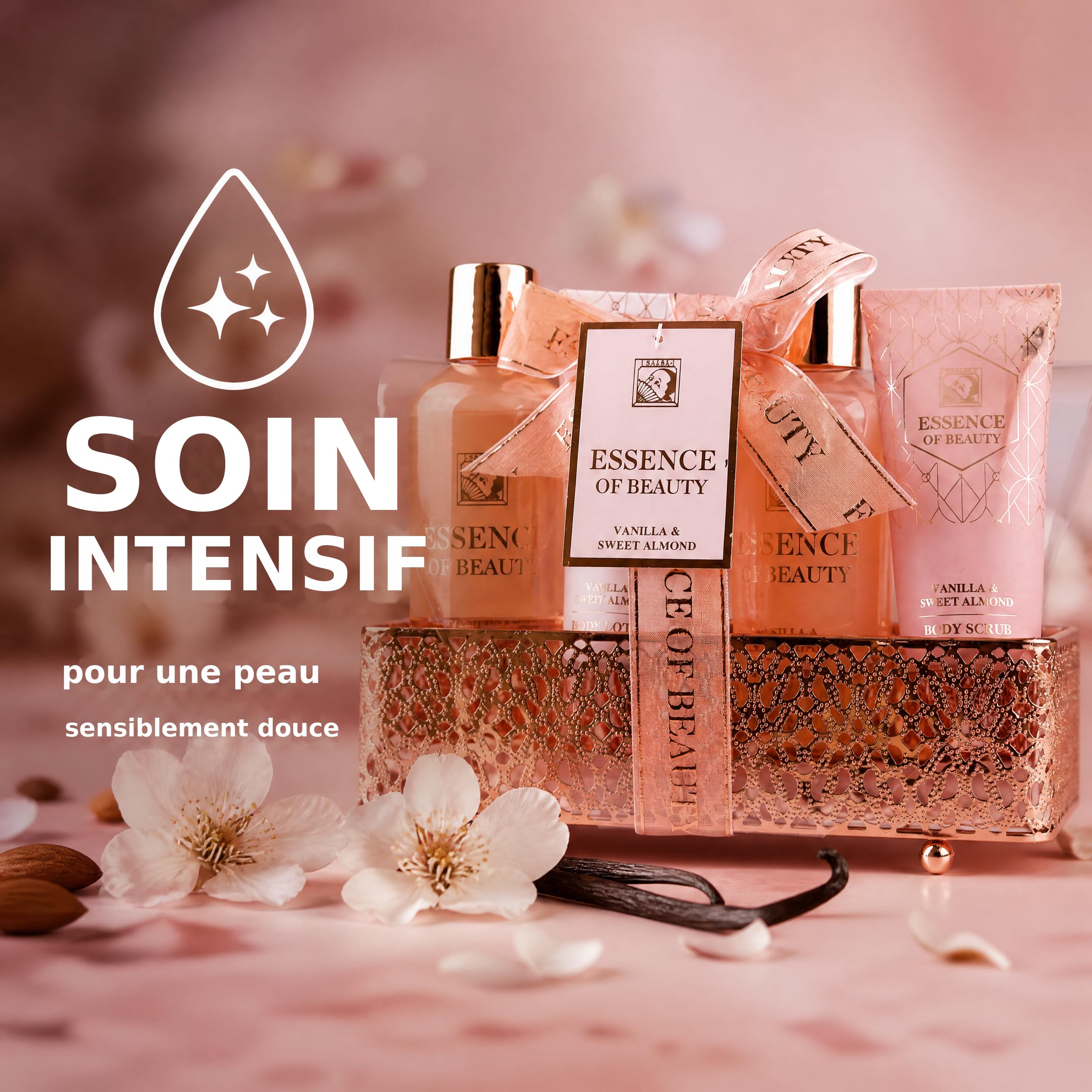 Accentra Coffret de bain ESSENCE OF BEAUTY rosé vanille amande douce — vue 2