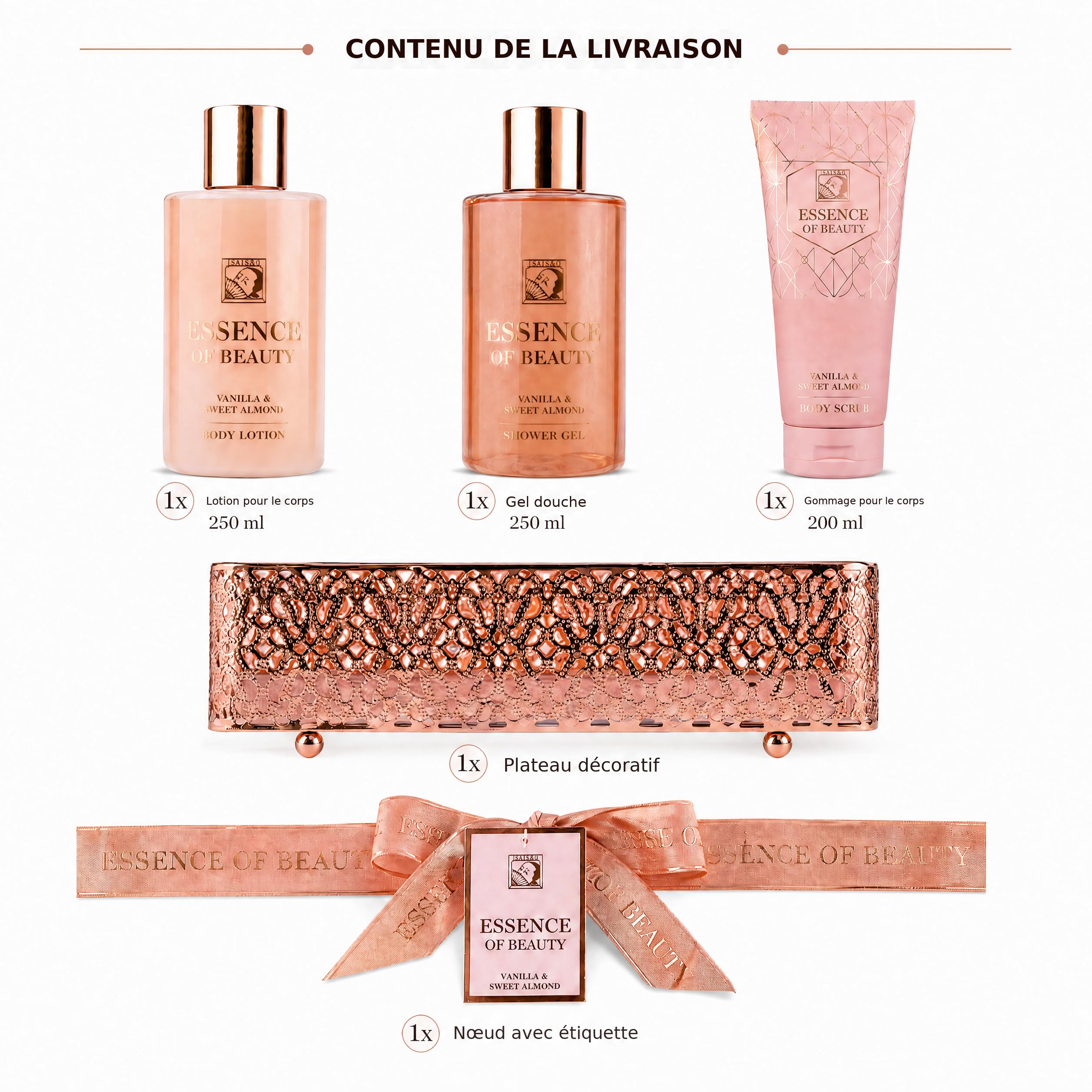 Accentra Coffret de bain ESSENCE OF BEAUTY rosé vanille amande douce — vue 3