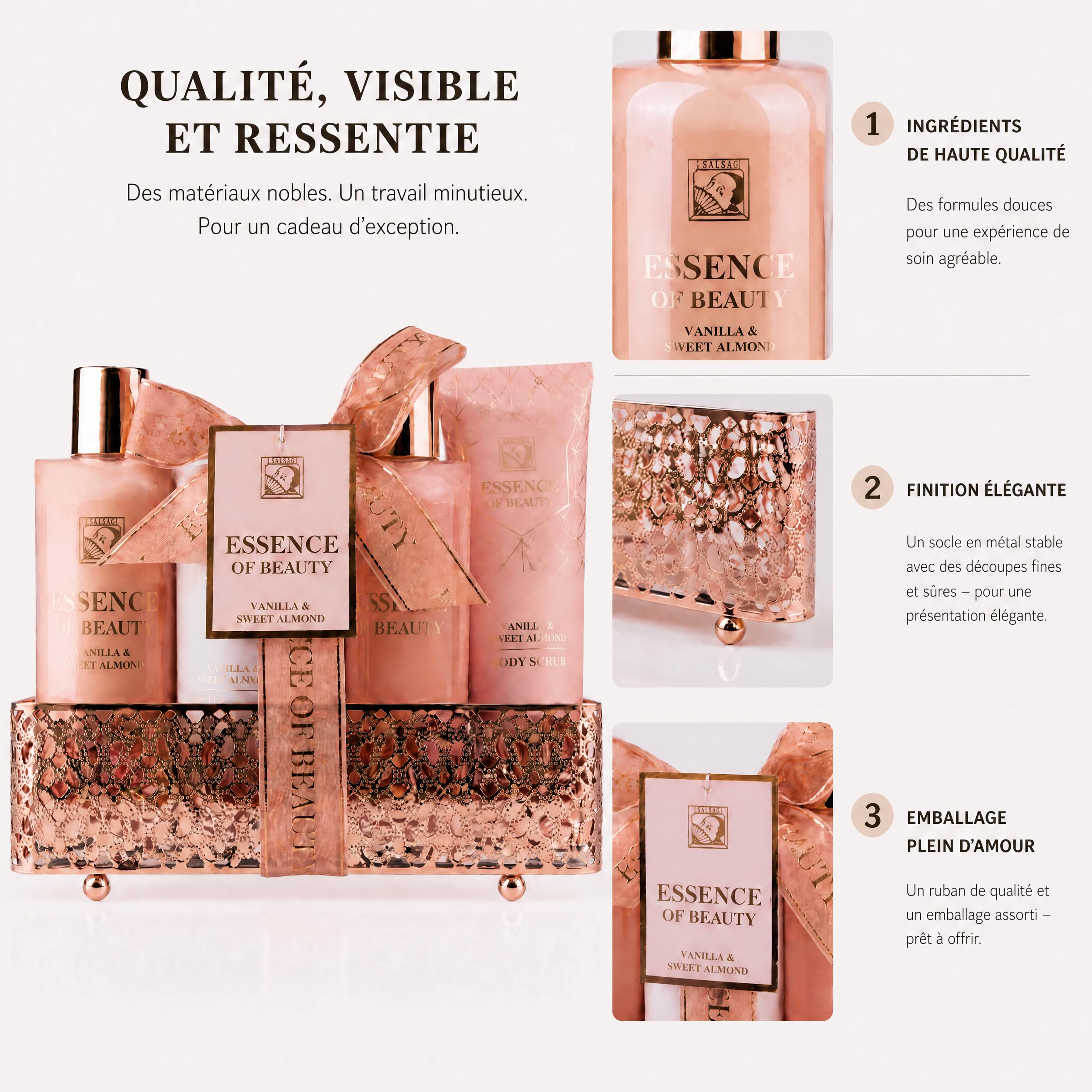 Accentra Coffret de bain ESSENCE OF BEAUTY rosé vanille amande douce — vue 6
