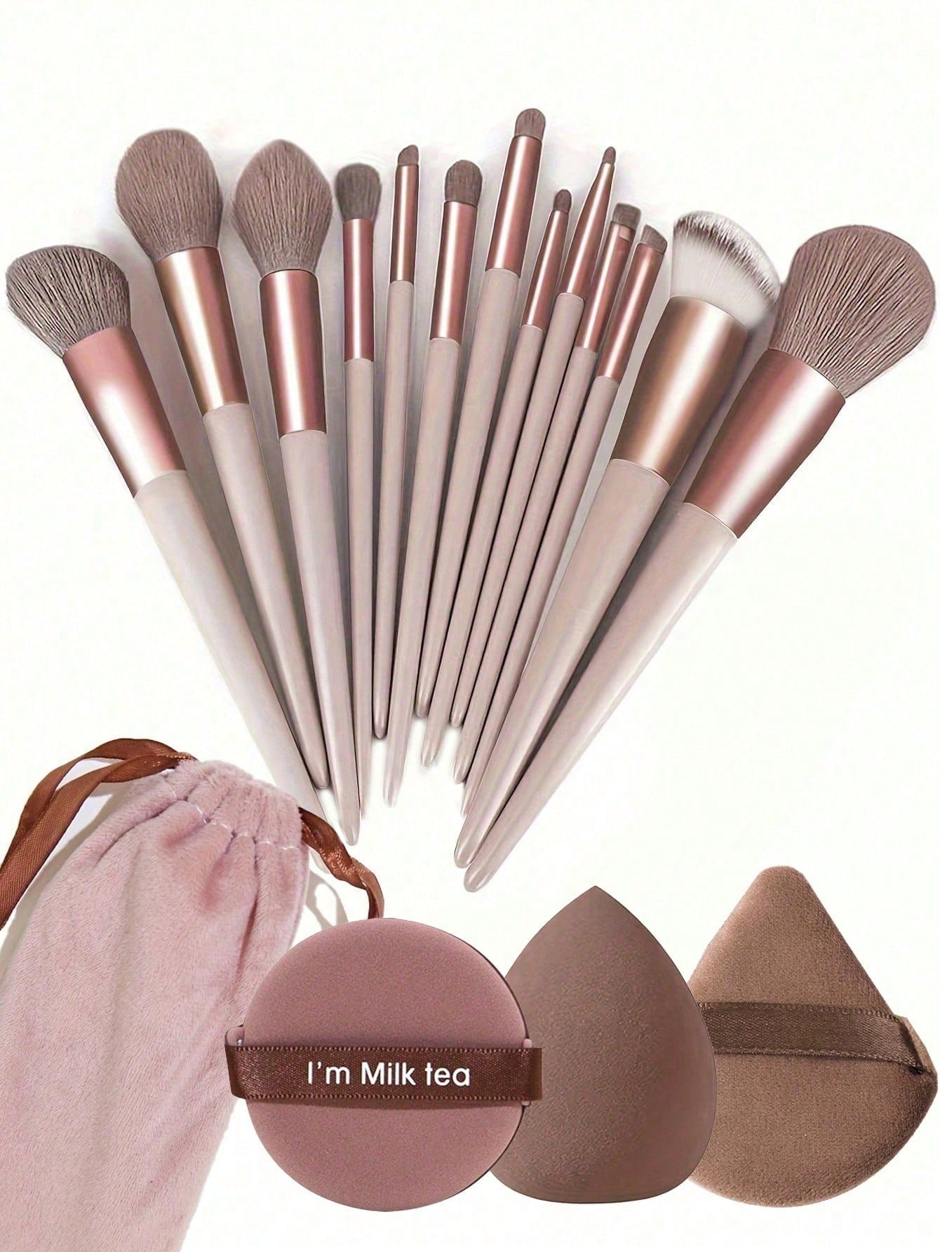 Ensemble de 16 pièces de pinceaux de maquillage comprenant 13 pinceaux de maquillage, 1