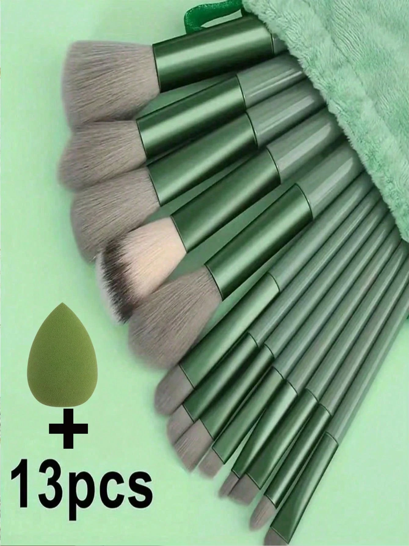 Ensemble de 15 pinceaux de maquillage, comprenant 2 tampons de poudre triangulaires — vue 9