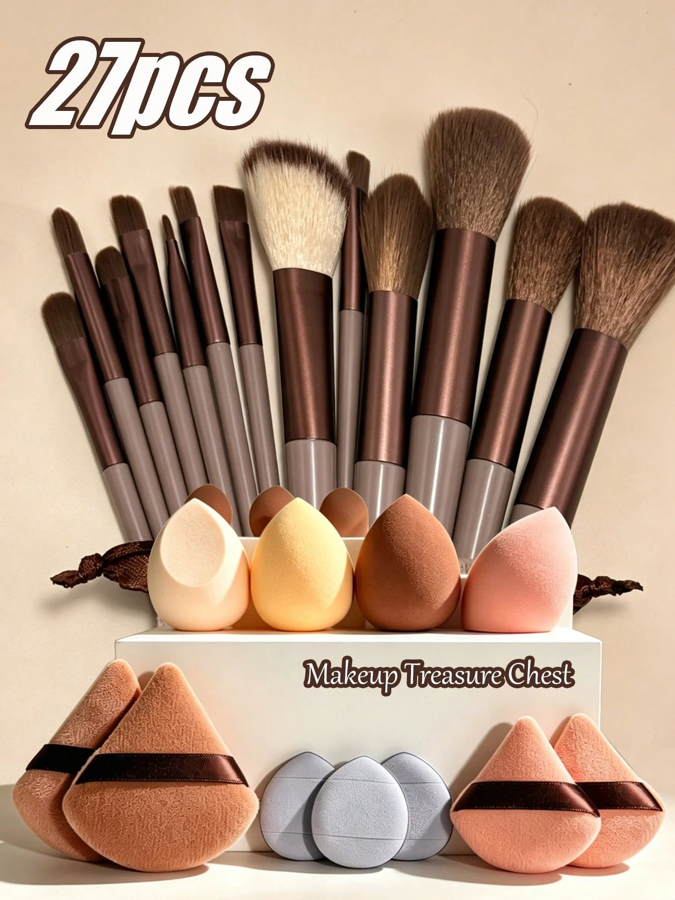 Ensemble de pinceaux de maquillage: comprend 13 pinceaux de maquillage, 1 éponge de — vue 12