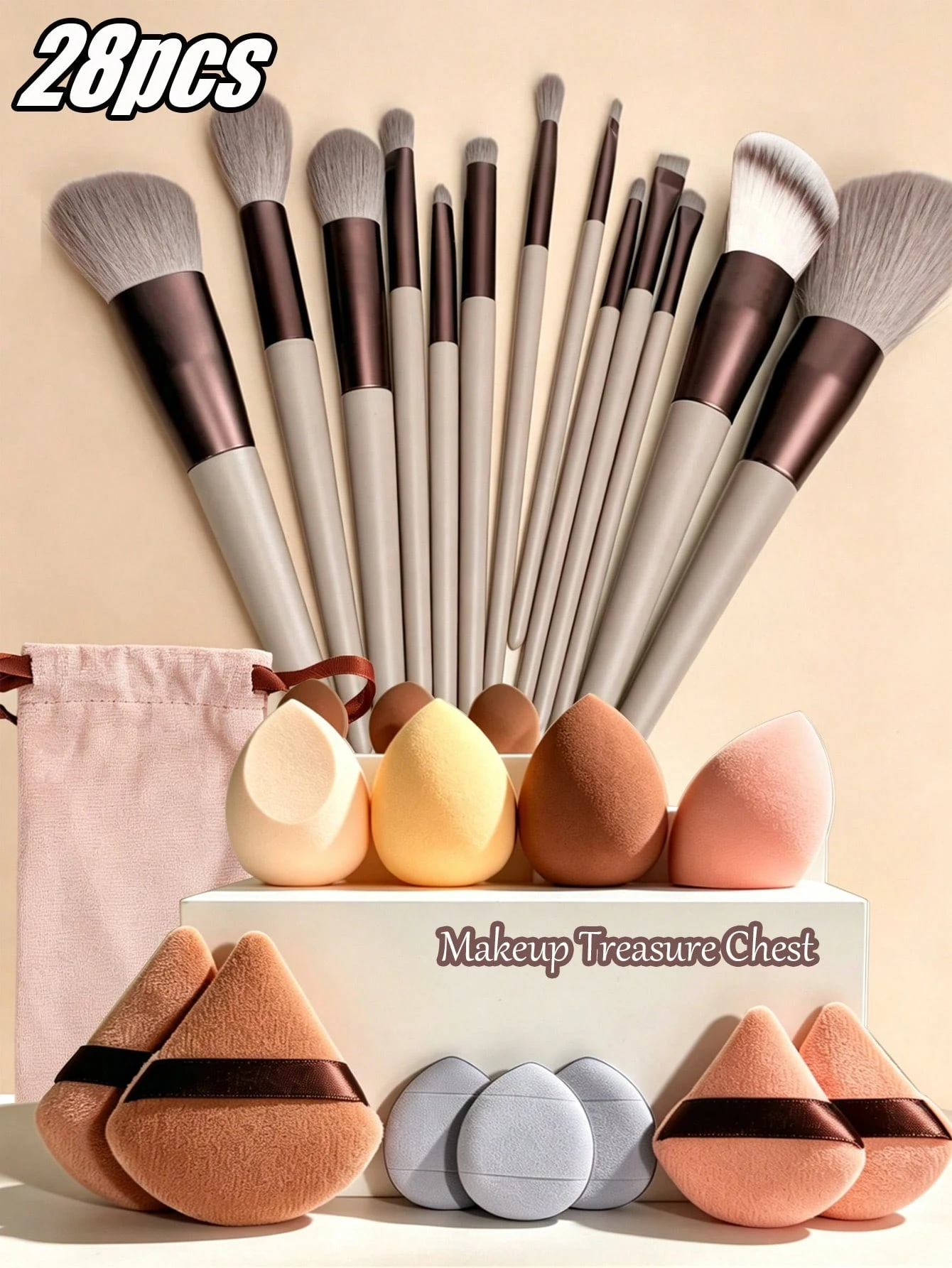 Ensemble de pinceaux de maquillage: comprend 13 pinceaux de maquillage, 1 éponge de — vue 11