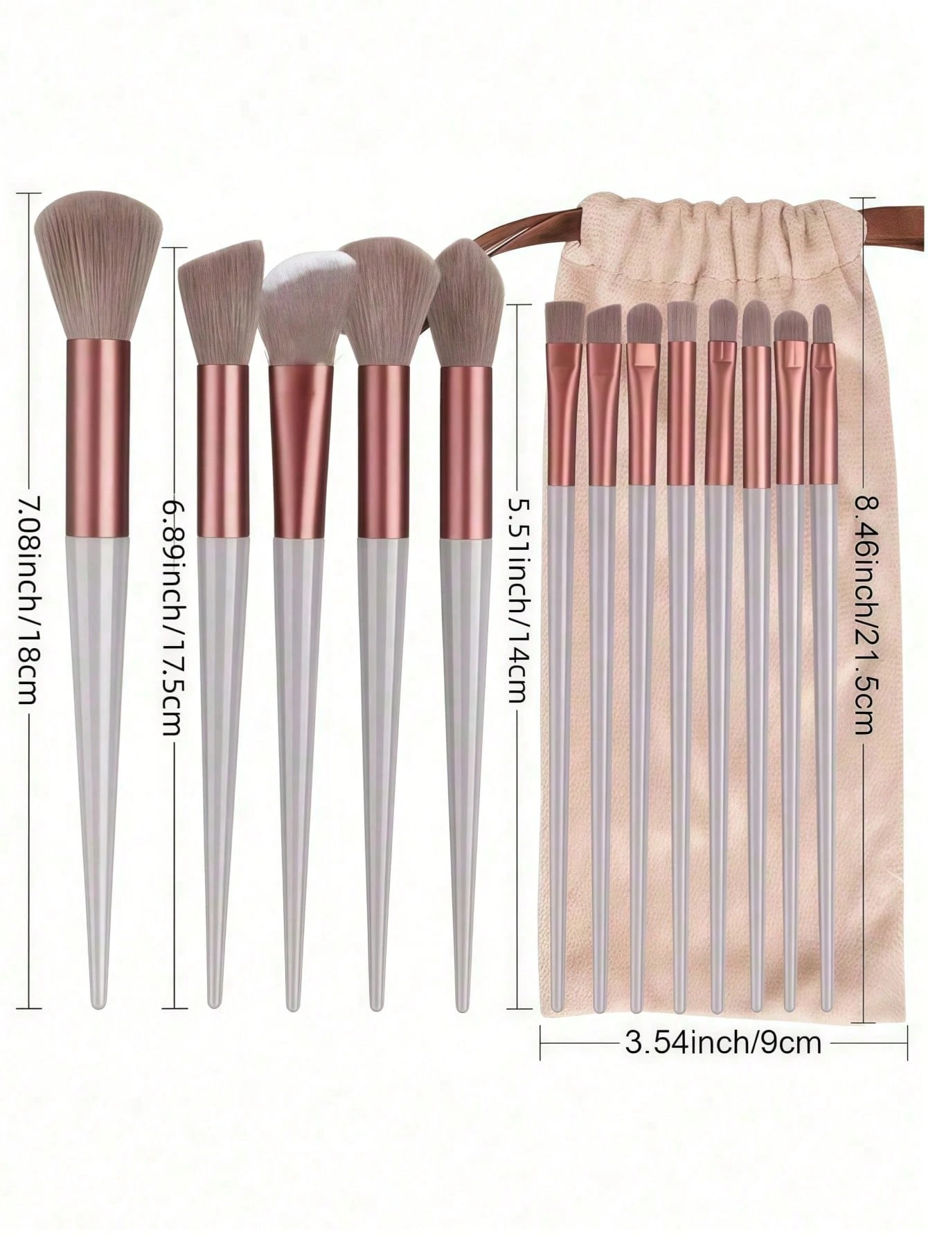 FSJF FIX 13 pièces Ensemble de pinceaux de maquillage, doux et moelleux, pinceau de fond — vue 4