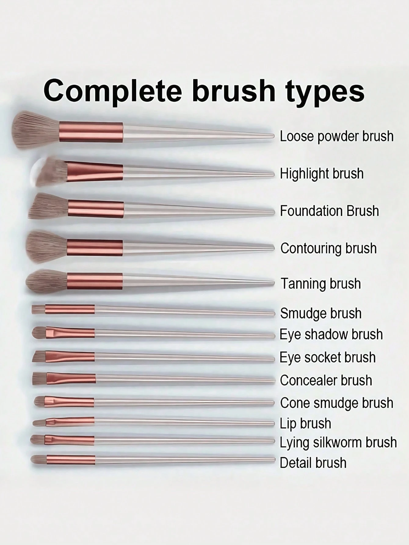 FSJF FIX 13 pièces Ensemble de pinceaux de maquillage, doux et moelleux, pinceau de fond — vue 6