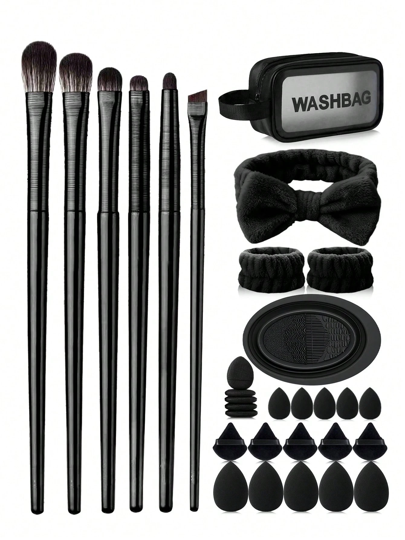 /set Ensemble de pinceaux de maquillage à poils doux, comprenant des pinceaux pour ombre — vue 12