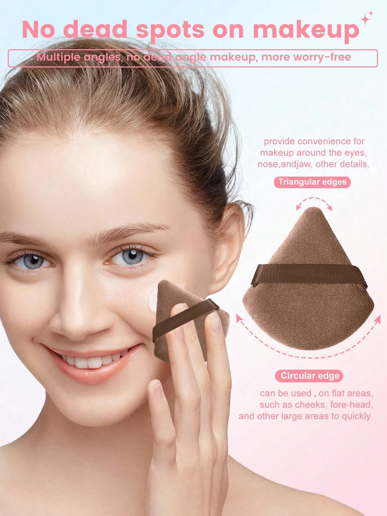 Pinceaux de maquillage, pinceau à ombre à paupières, pinceau à sourcils, pinceau à fond — vue 5