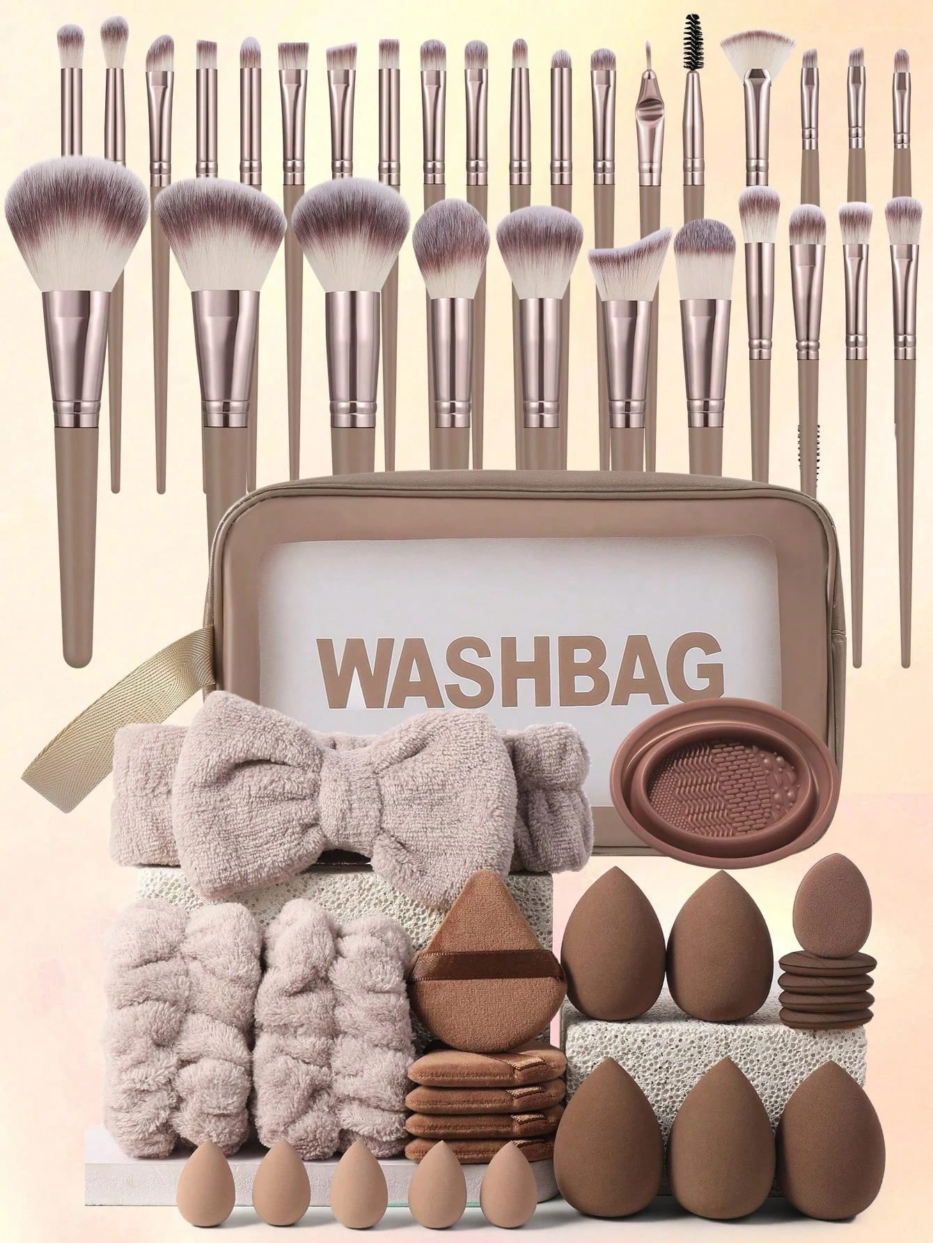 Pinceaux de maquillage, pinceau à ombre à paupières, pinceau à sourcils, pinceau à fond