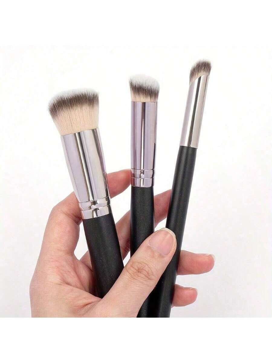 3/5 pièces Ensemble de pinceaux de maquillage, comprenant un pinceau de fond de teint, un — vue 3