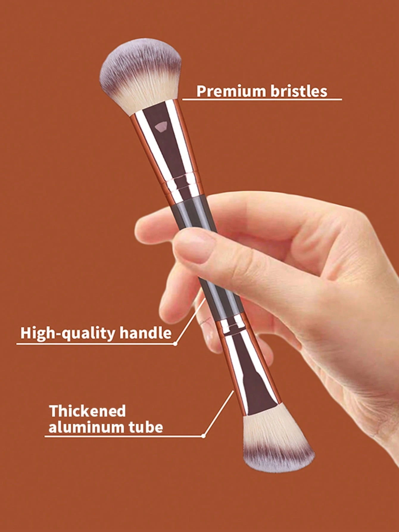 Ensemble de pinceaux de maquillage à double tête - Pinceaux de contour, de blush et de mélange — vue 2