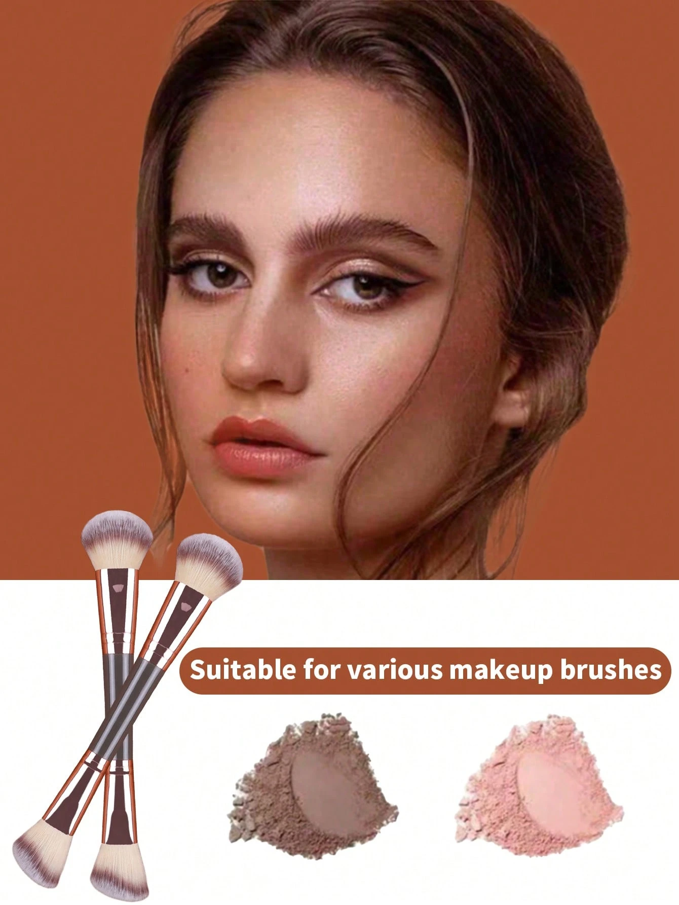 Ensemble de pinceaux de maquillage à double tête - Pinceaux de contour, de blush et de mélange — vue 4
