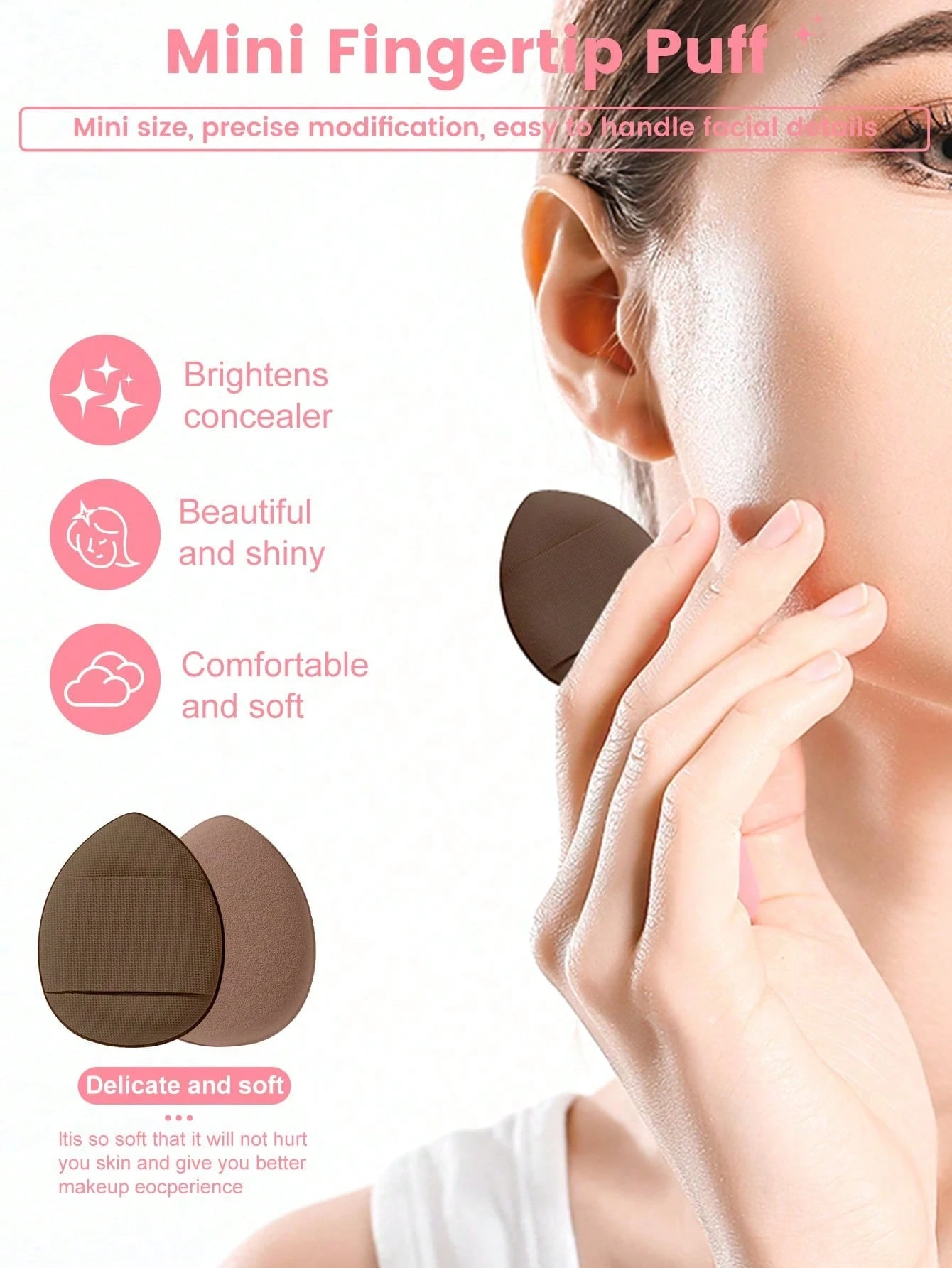 Pinceaux de maquillage, pinceau à ombre à paupières, pinceau à sourcils, pinceau à fond — vue 8