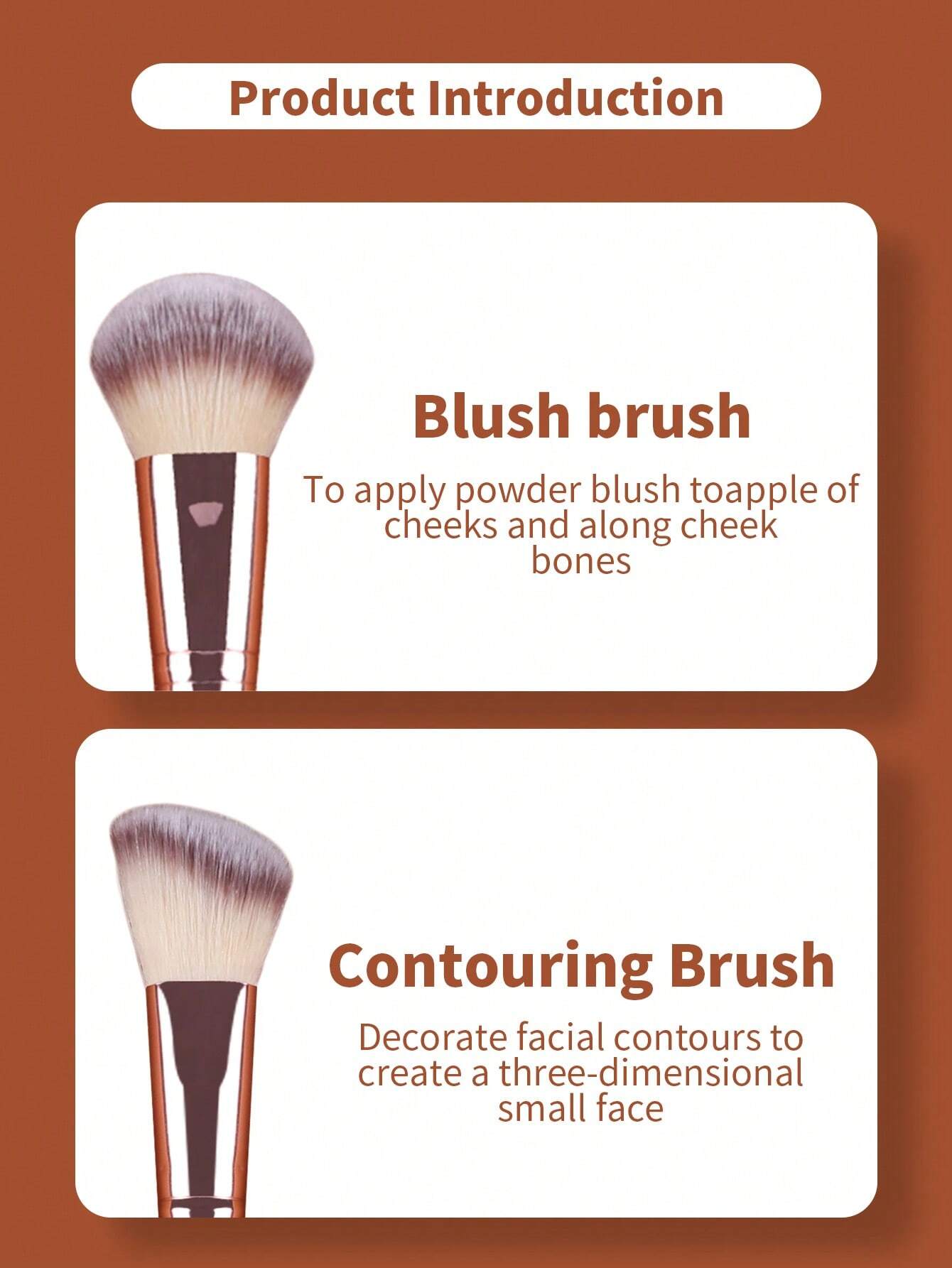 Ensemble de pinceaux de maquillage à double tête - Pinceaux de contour, de blush et de mélange — vue 3