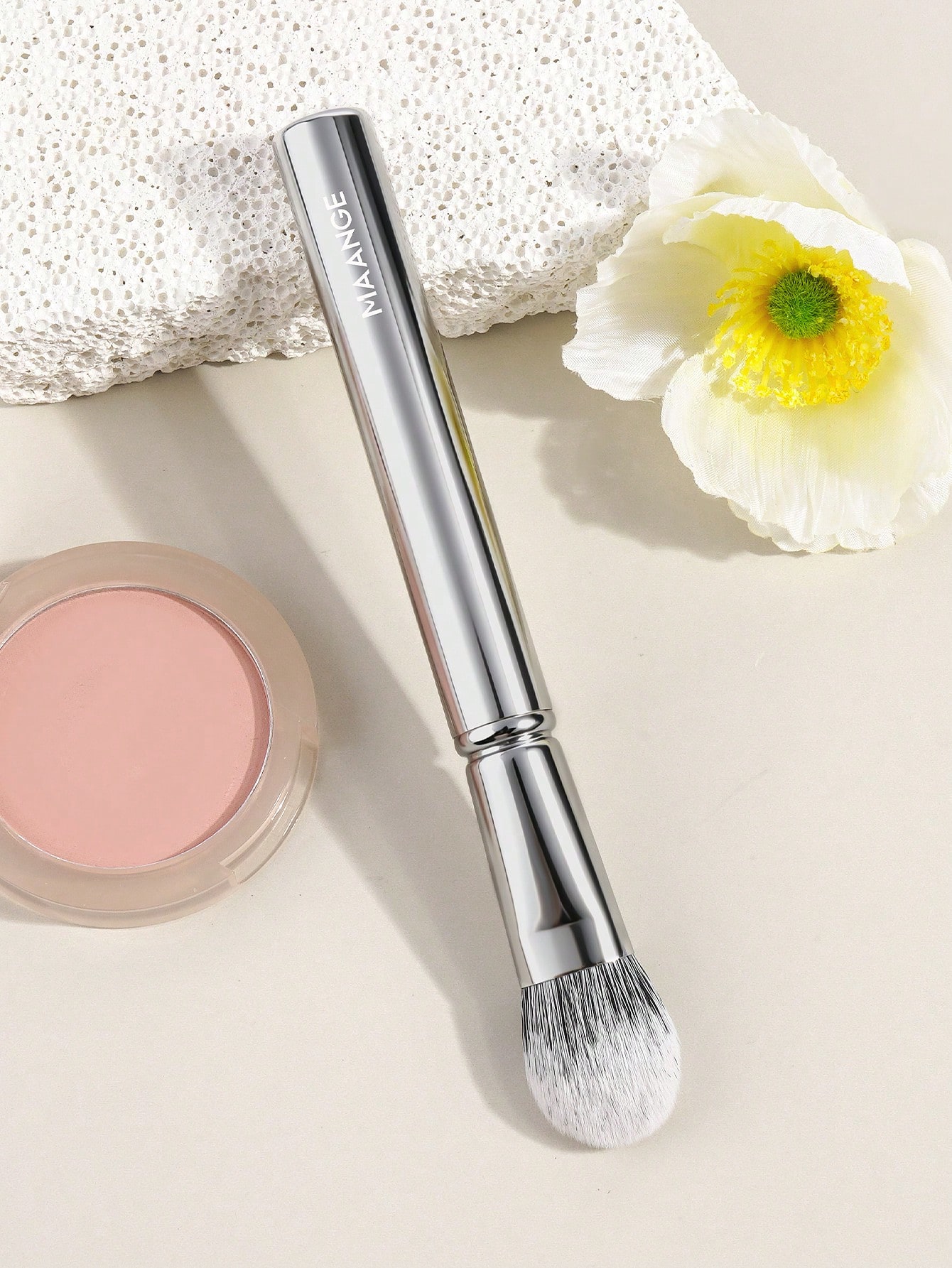MAANGE 1 pièce Pinceau de maquillage professionnel en tube d'aluminium, pinceau de fond — vue 3