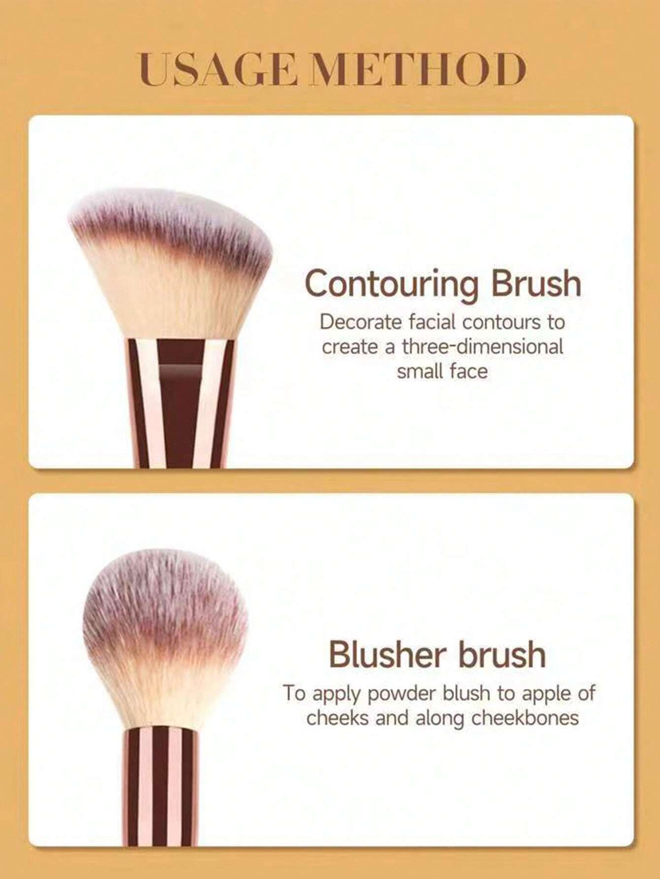 Ensemble de pinceaux de maquillage à double tête - Pinceaux de contour, de blush et de mélange — vue 10