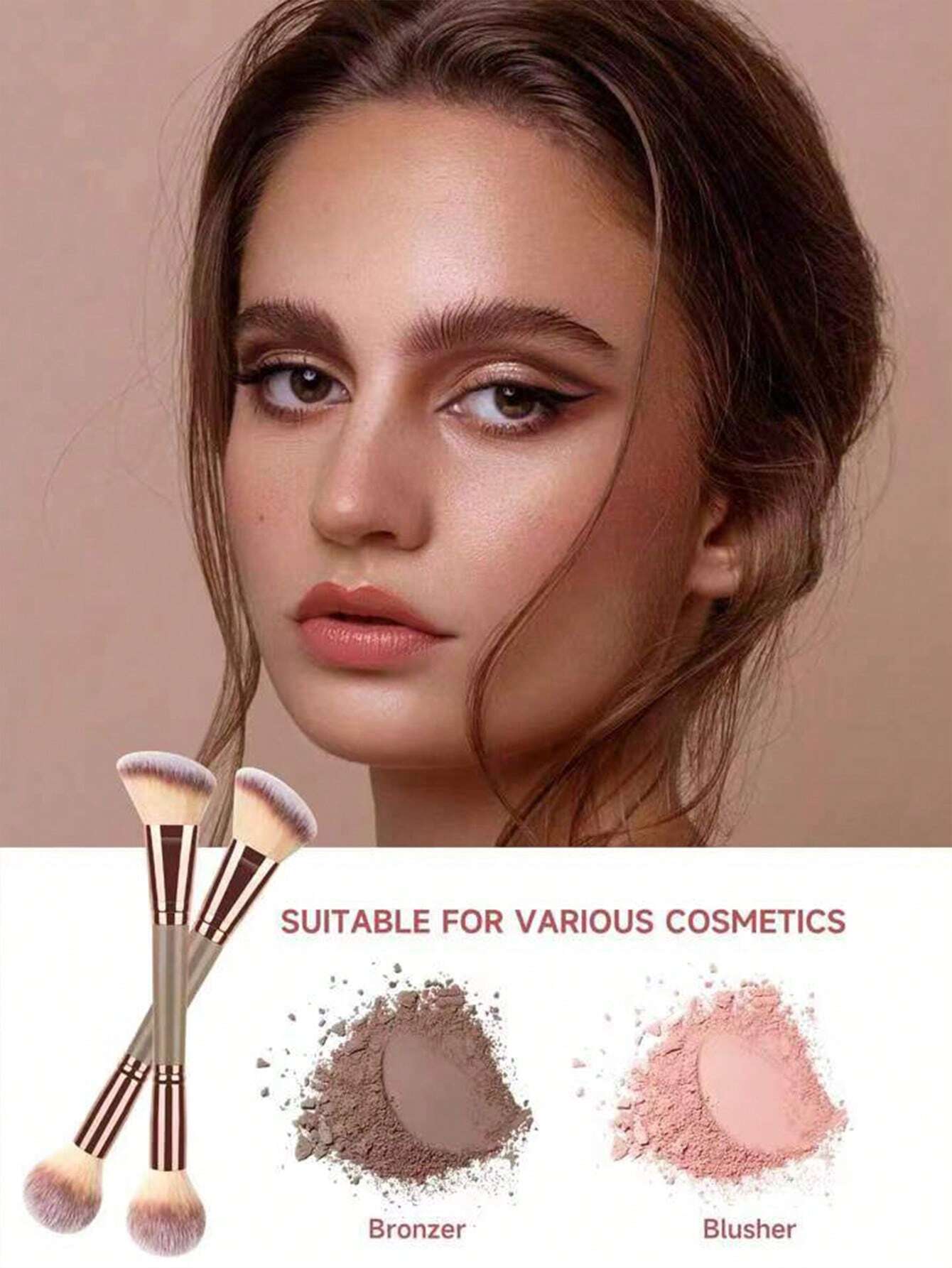 Ensemble de pinceaux de maquillage à double tête - Pinceaux de contour, de blush et de mélange — vue 11
