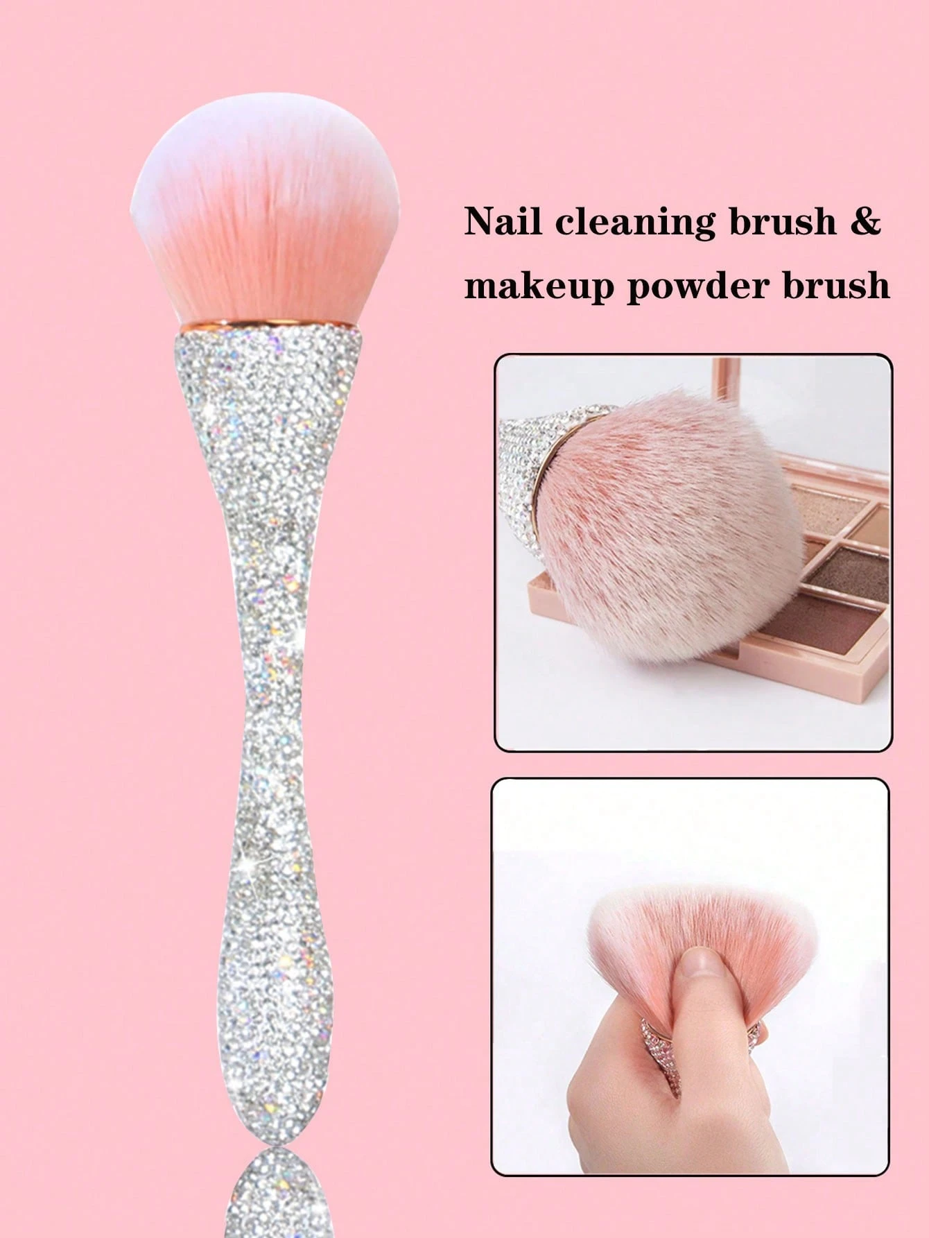 Ensemble de pinceaux de maquillage luxueux et orné de strass, comprenant 1 pièce grand — vue 2