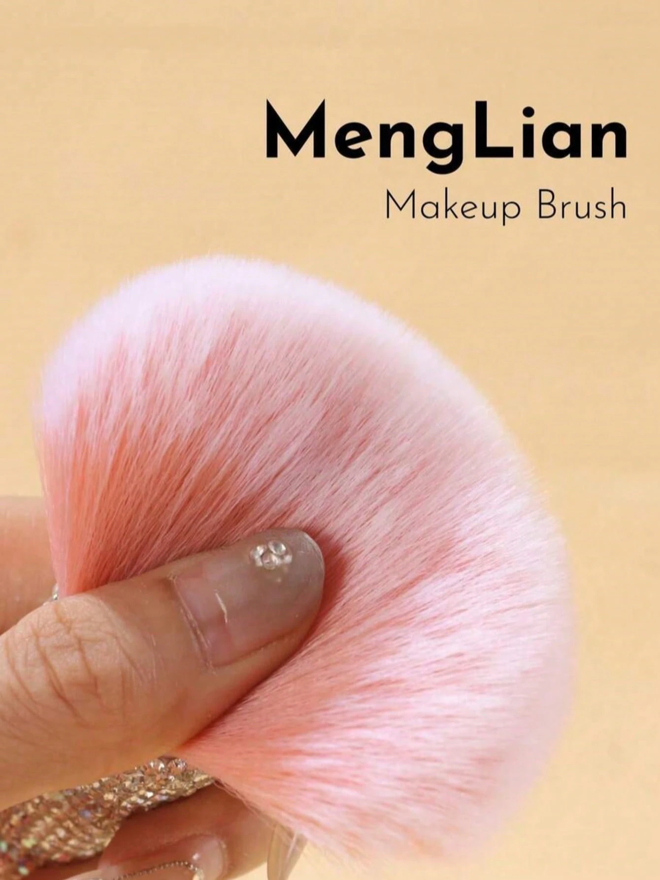 Ensemble de pinceaux de maquillage luxueux et orné de strass, comprenant 1 pièce grand — vue 4