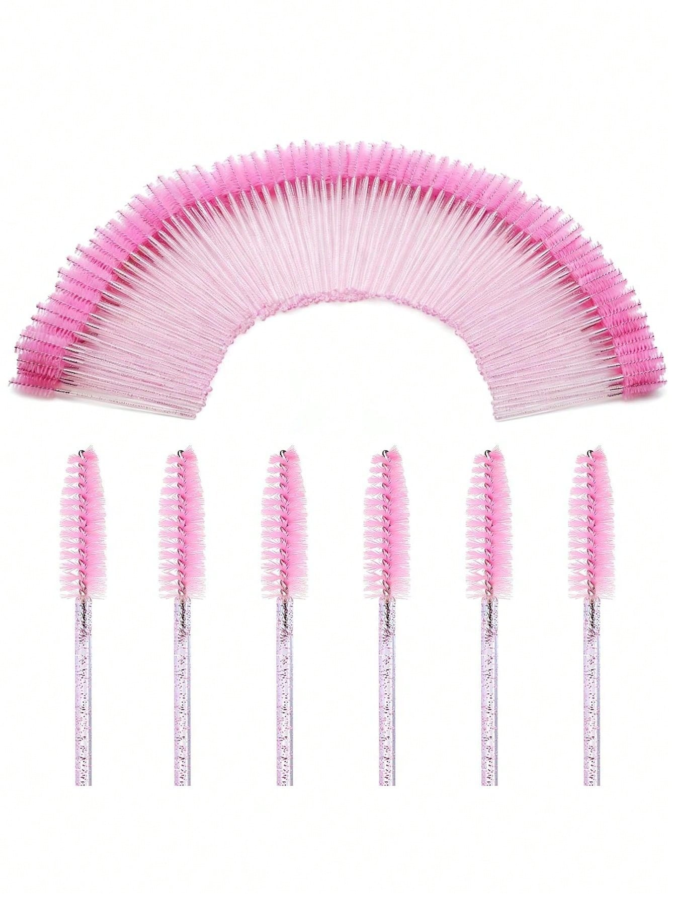 10/50/100 pièces Pinceaux à yeux noirs & roses, outils de brosse à sourcils inodores, — vue 2