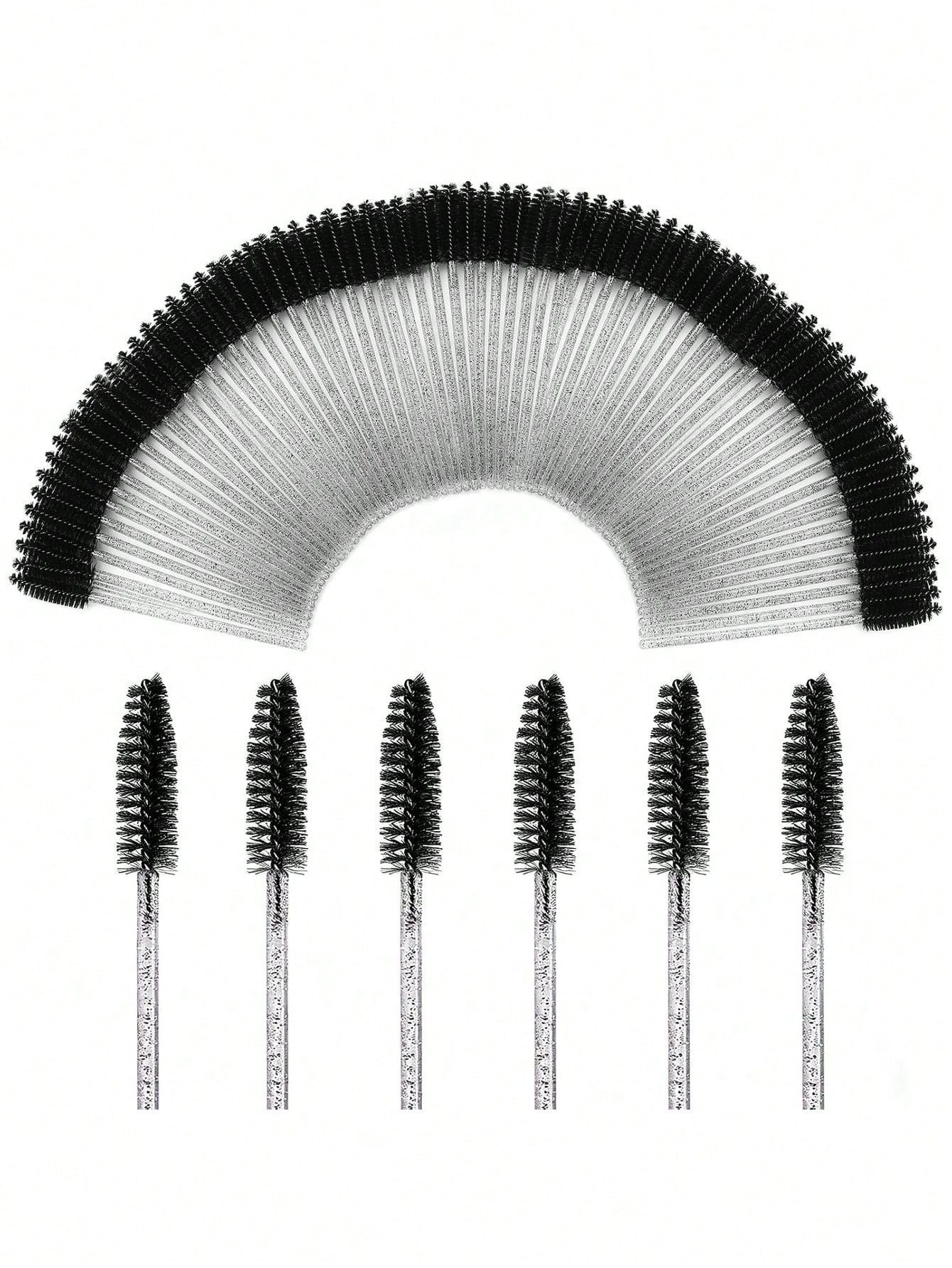 10/50/100 pièces Pinceaux à yeux noirs & roses, outils de brosse à sourcils inodores,