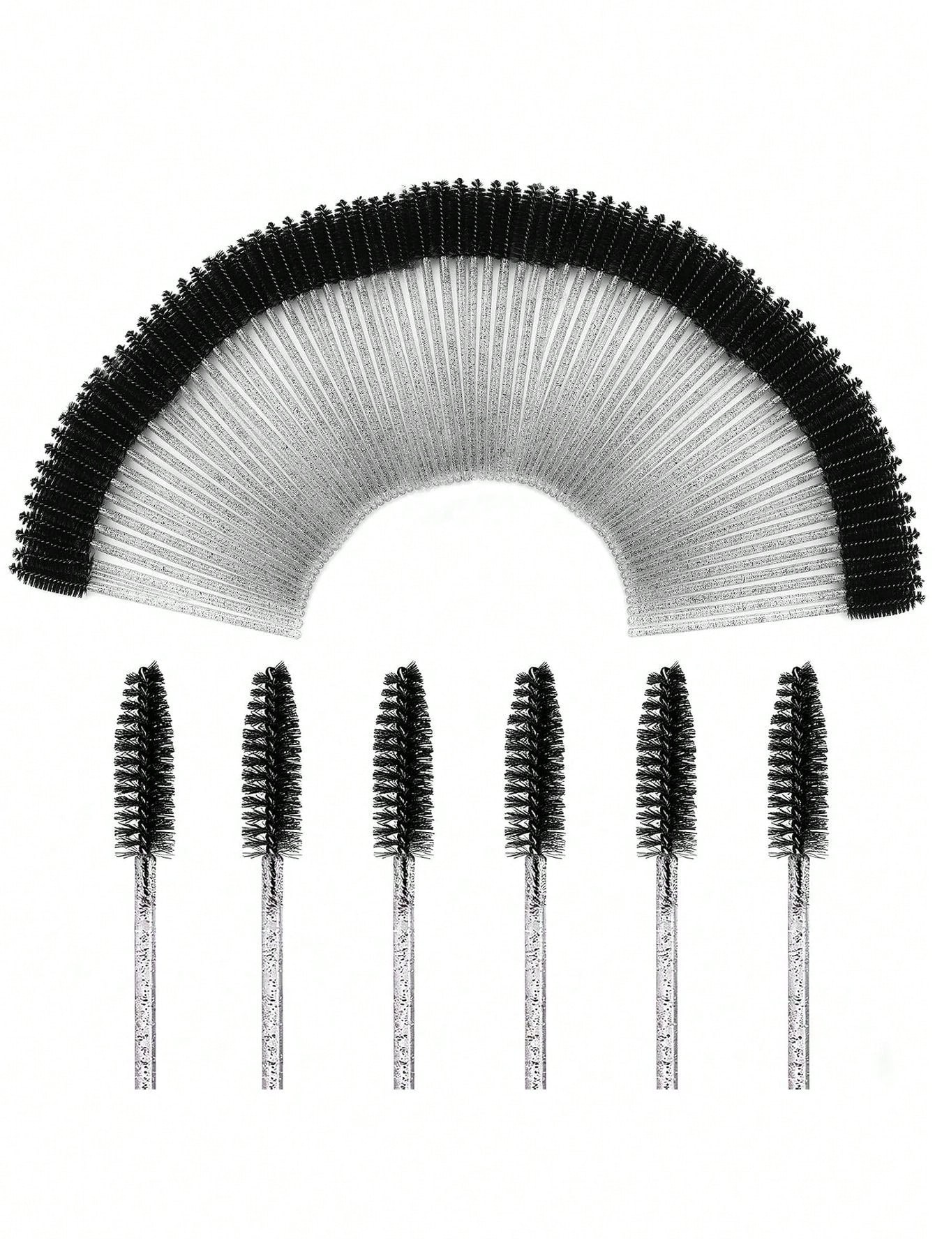 10/50/100 pièces Pinceaux à yeux noirs & roses, outils de brosse à sourcils inodores,