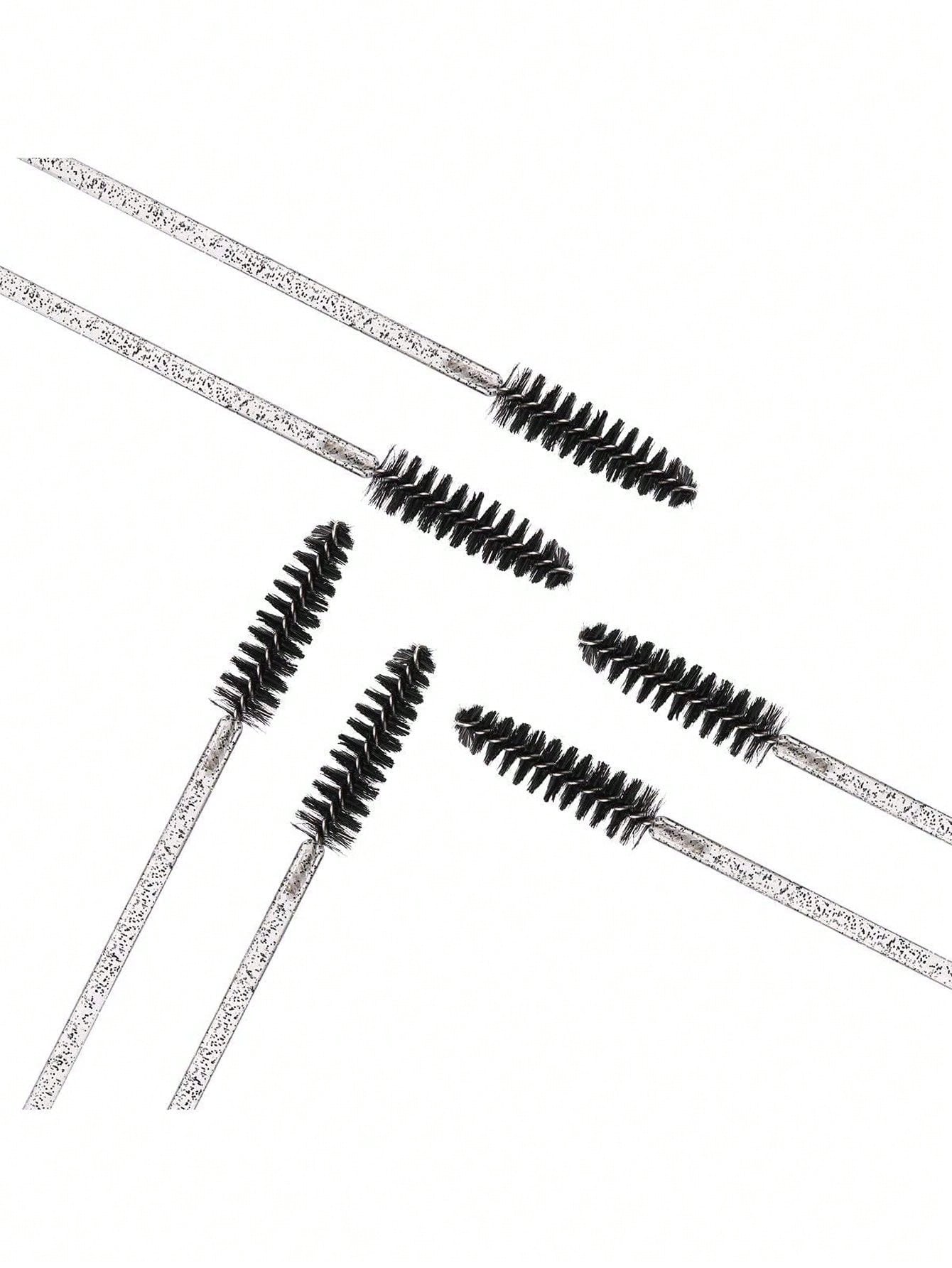 10/50/100 pièces Pinceaux à yeux noirs & roses, outils de brosse à sourcils inodores, — vue 5