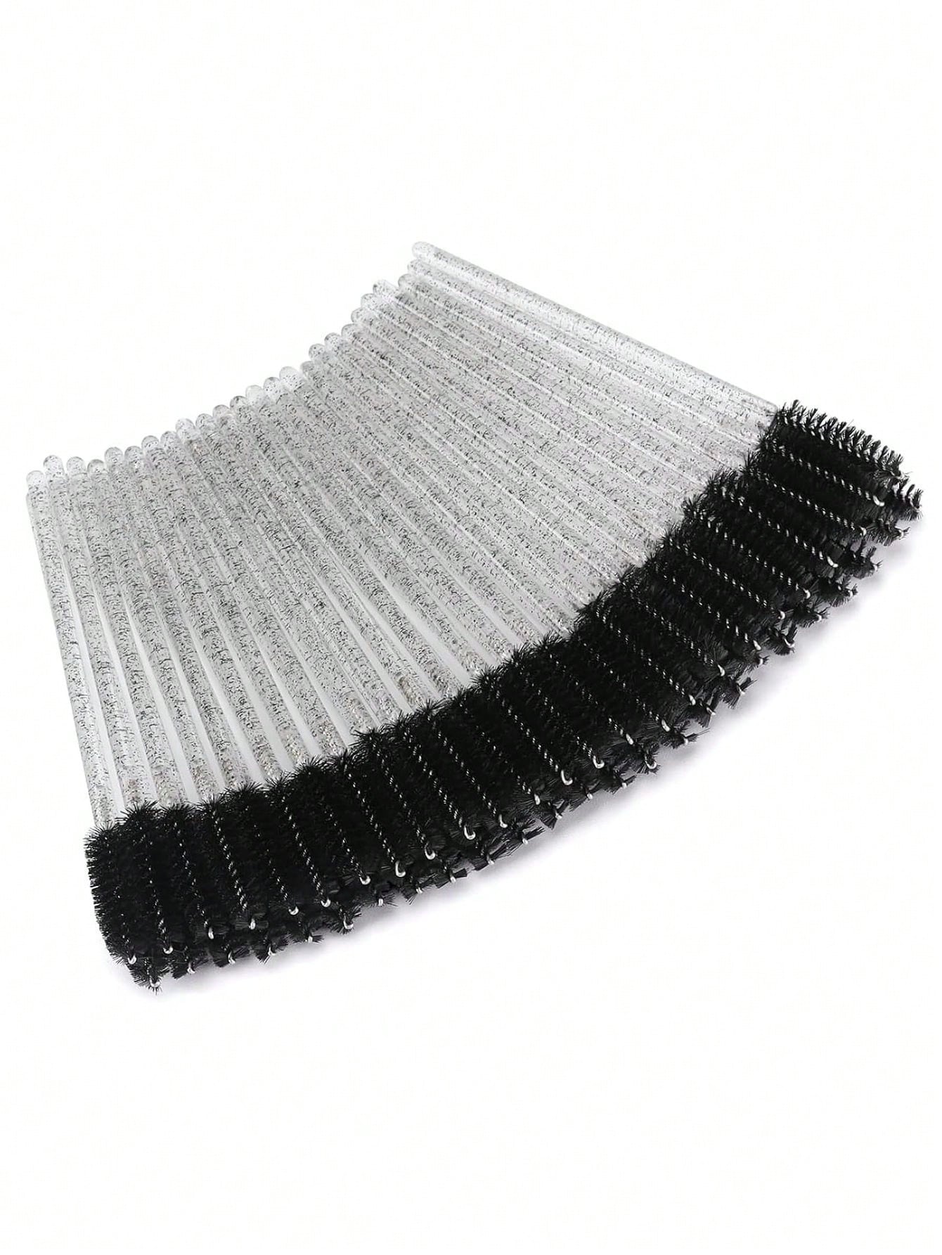 10/50/100 pièces Pinceaux à yeux noirs & roses, outils de brosse à sourcils inodores, — vue 6