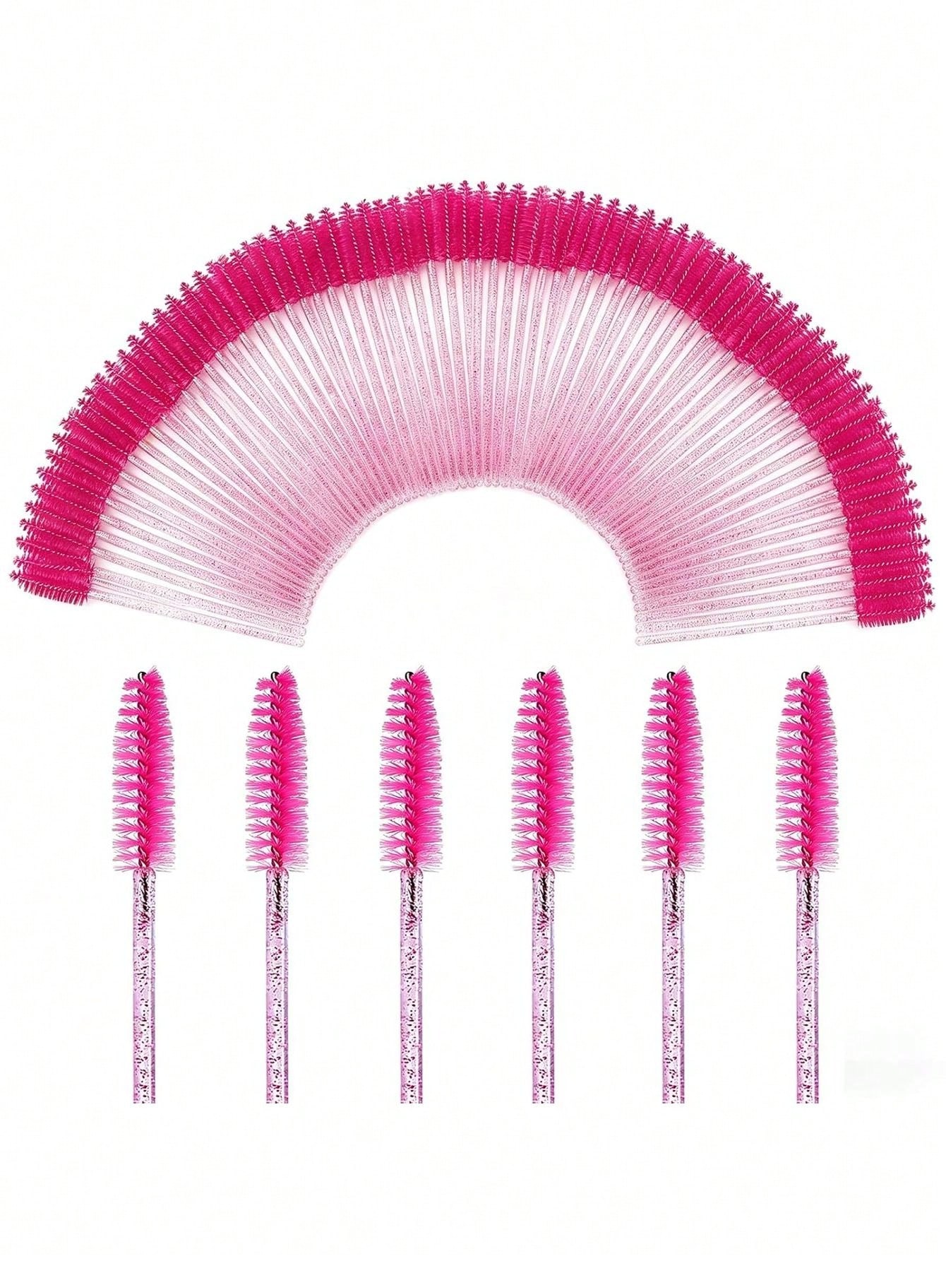 10/50/100 pièces Pinceaux à yeux noirs & roses, outils de brosse à sourcils inodores, — vue 3