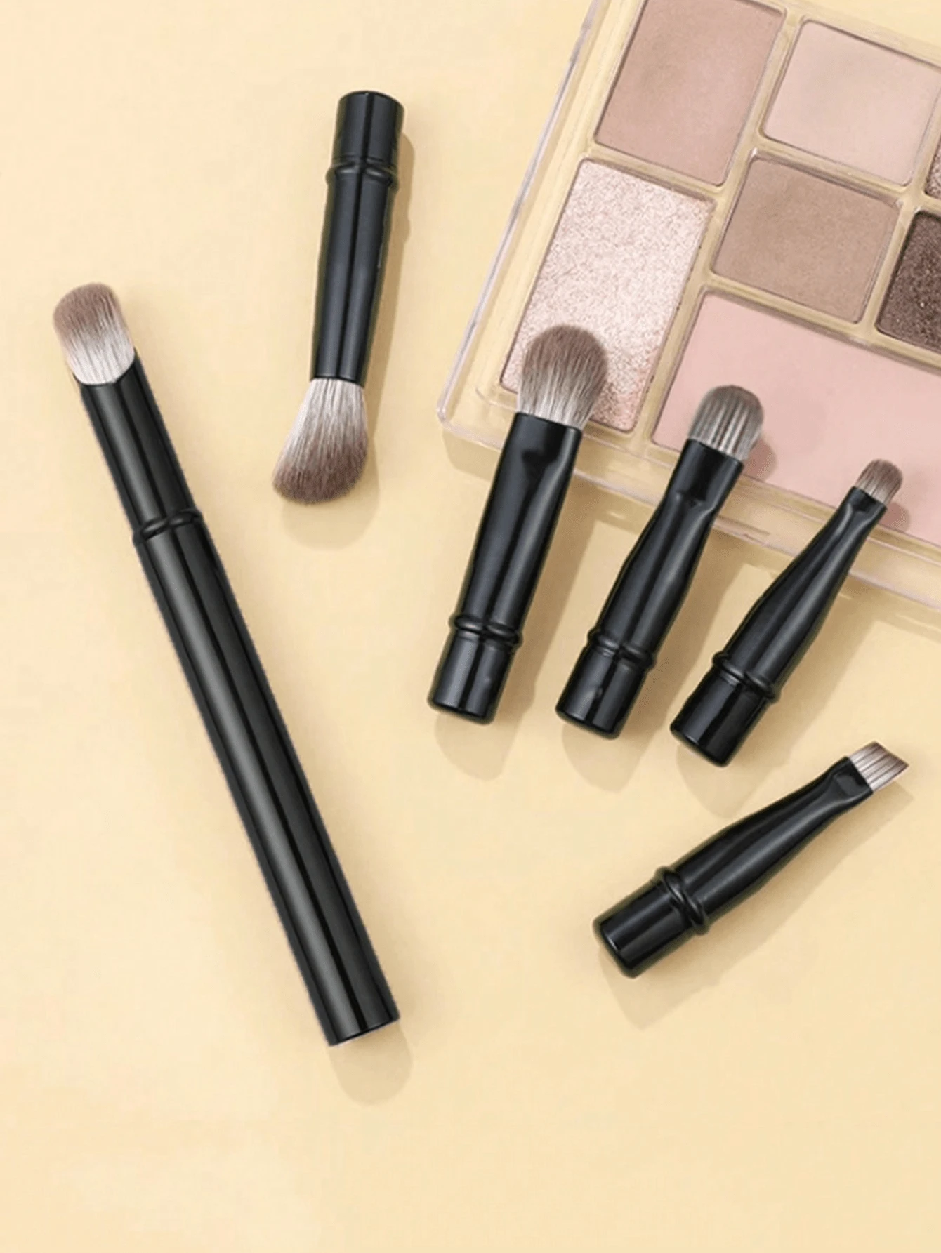 Ensemble de pinceaux de maquillage portable, têtes de pinceaux détachables, mini pinceaux de — vue 2